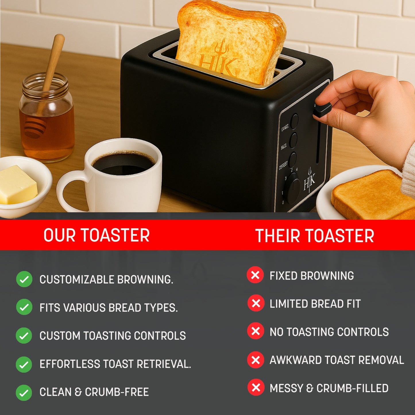 Hell's Kitchen Toaster with HK Plate - 2 Slice