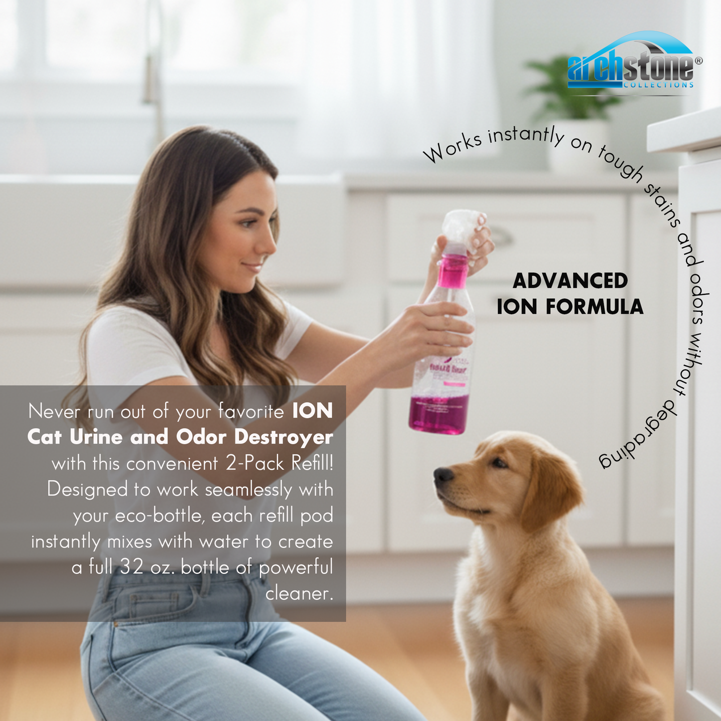 Refill Pack - ION Cat 32 Oz Urine and Odor Destroyer - Pomegranate