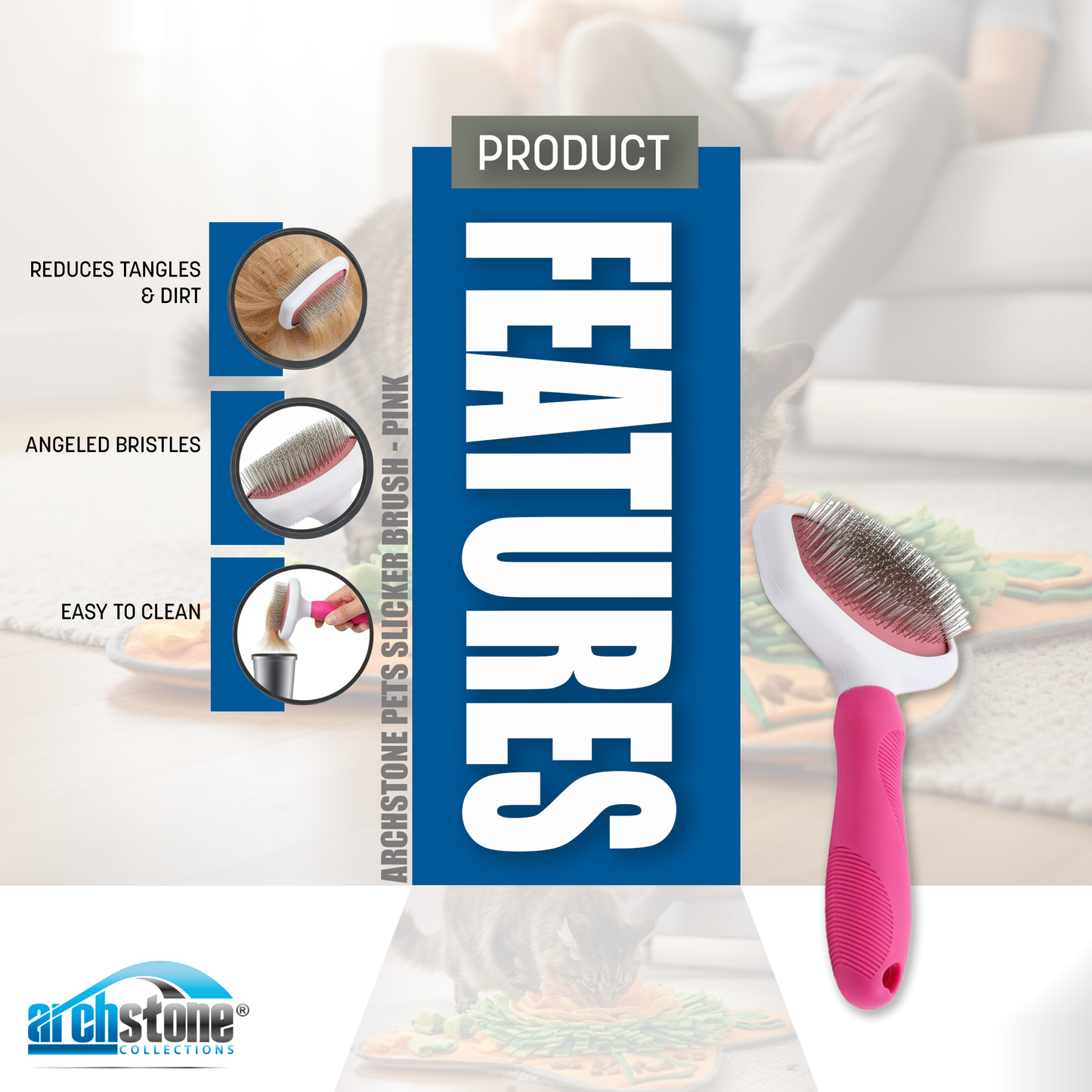 Archstone Pets Slicker Brush - Pink