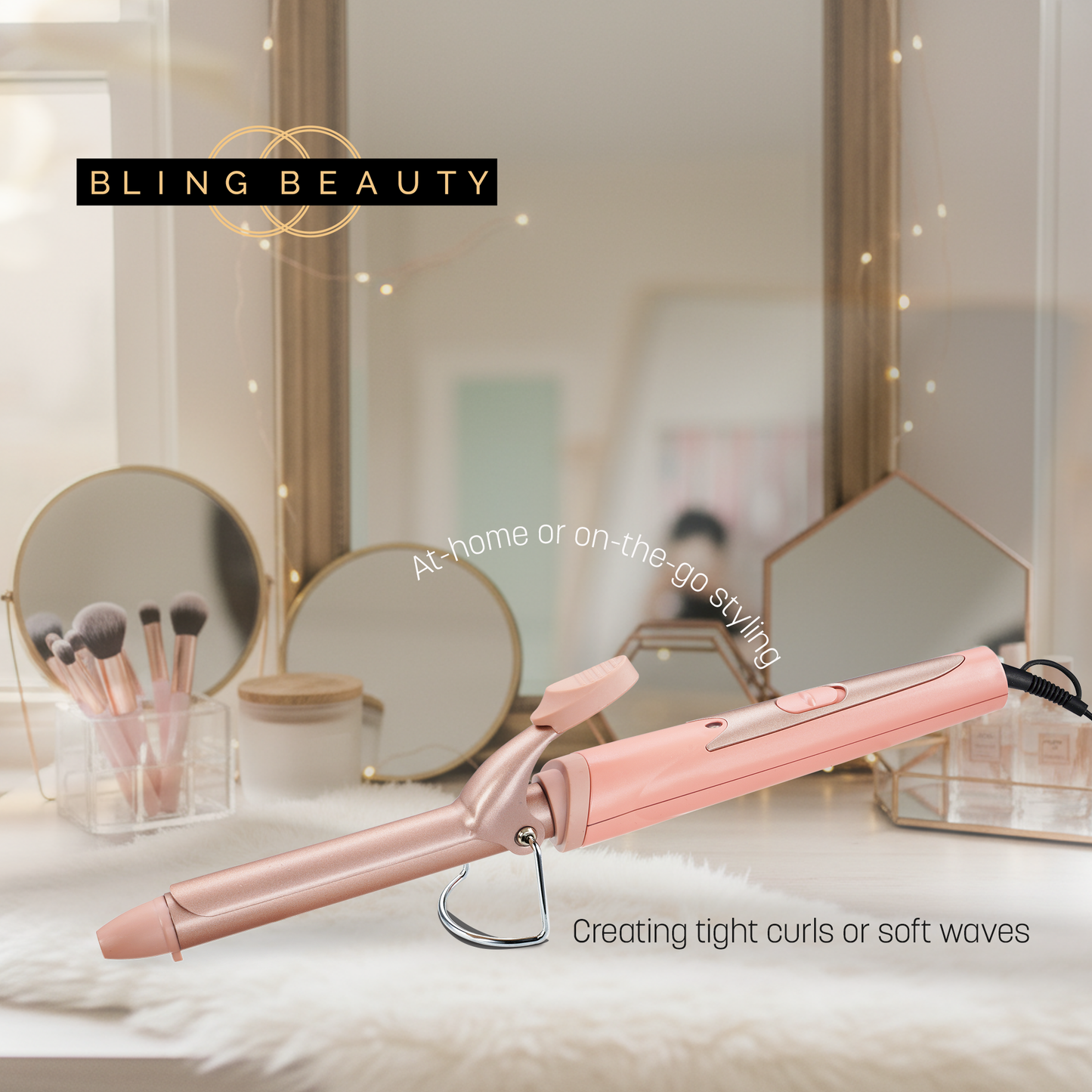 Bling Beauty Curling Wand - Rose Gold, Pro Series