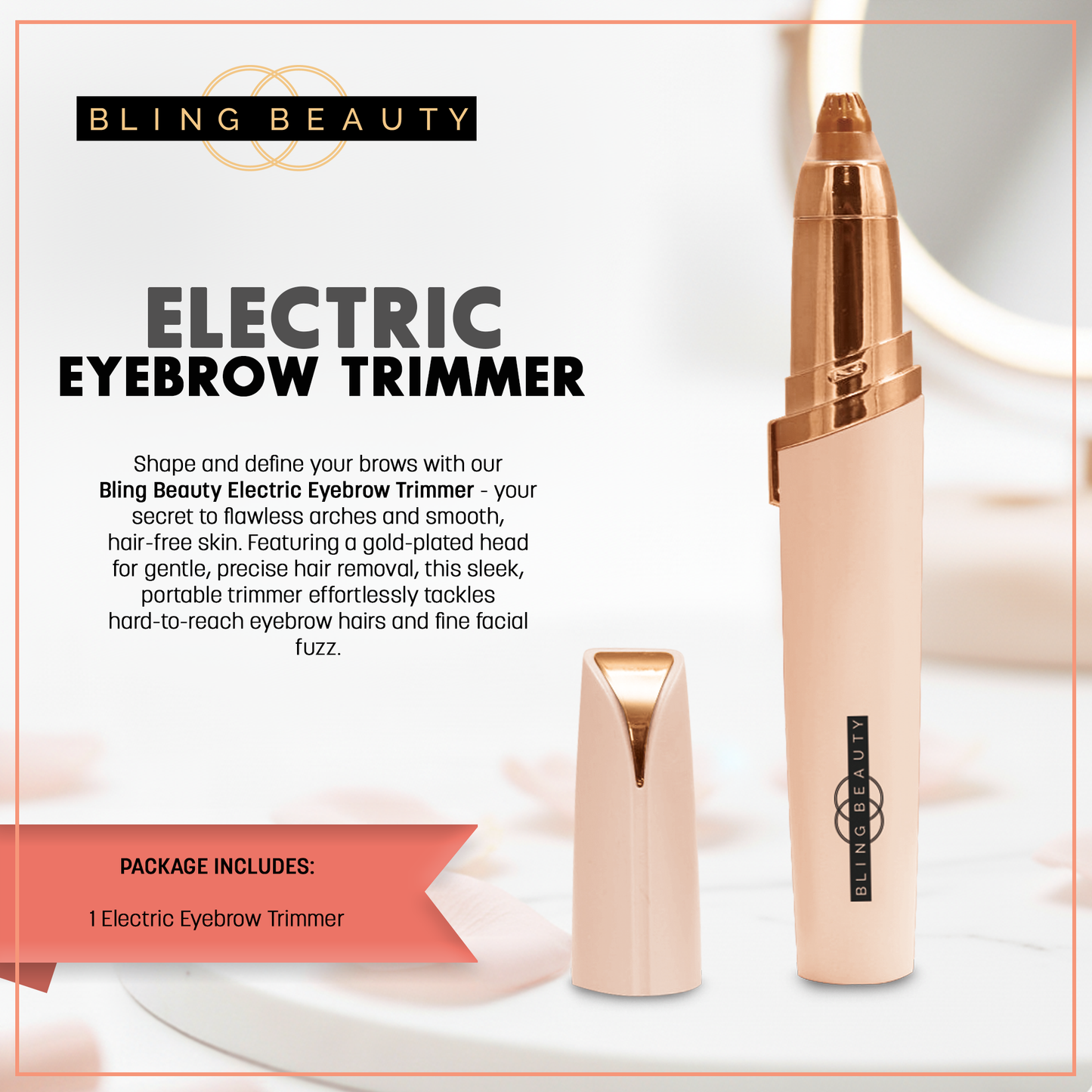 Bling Beauty Electric Eyebrow Trimmer - Fine Hair Shaver