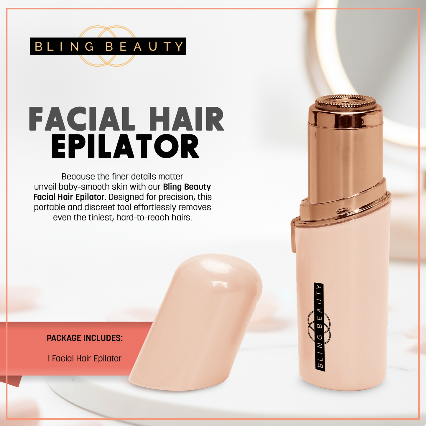 Bling Beauty Facial Hair Epilator - Fine Hair Remover