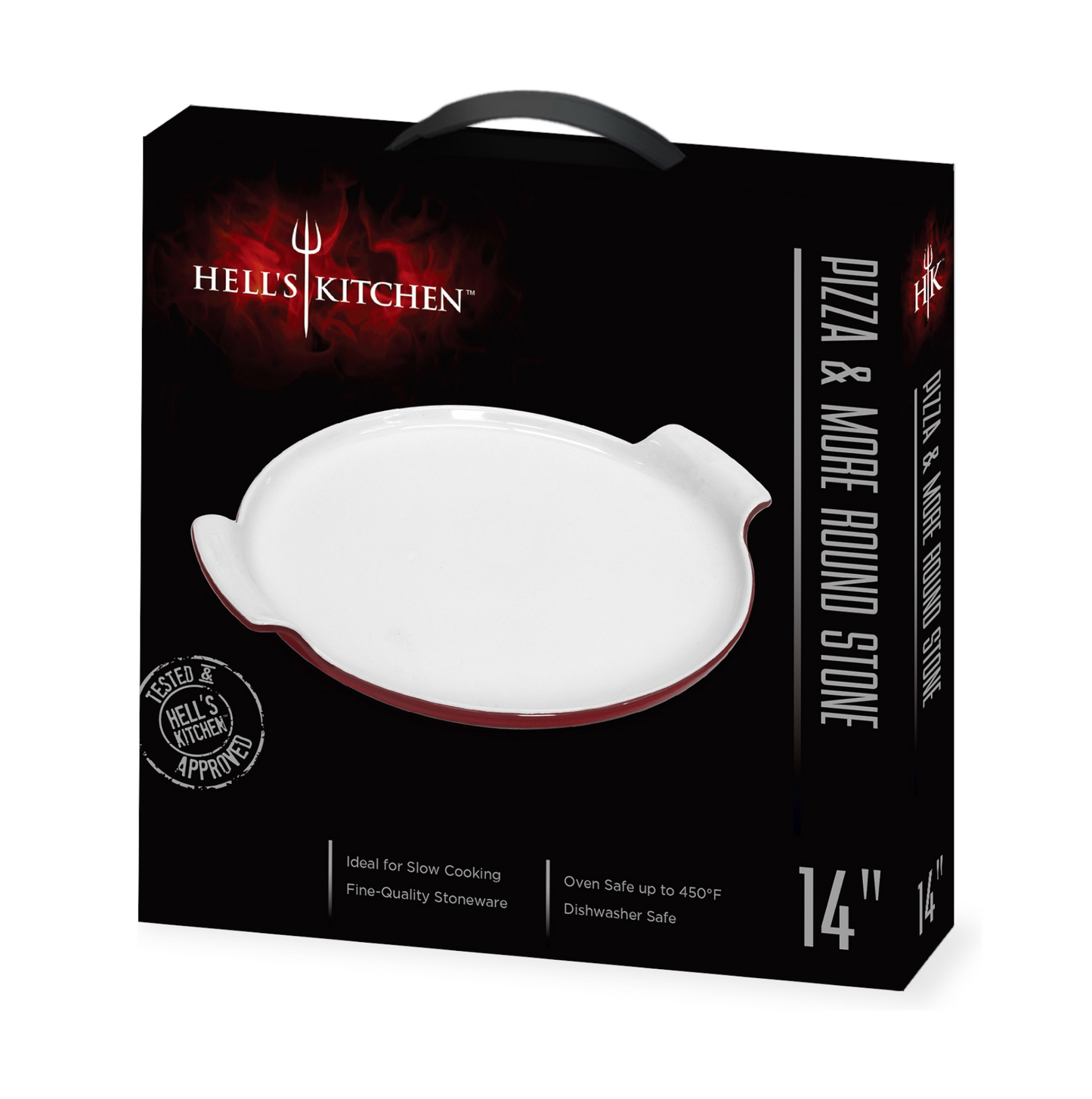 Hell's Kitchen 14-Inch Round Pizza Stone - Red