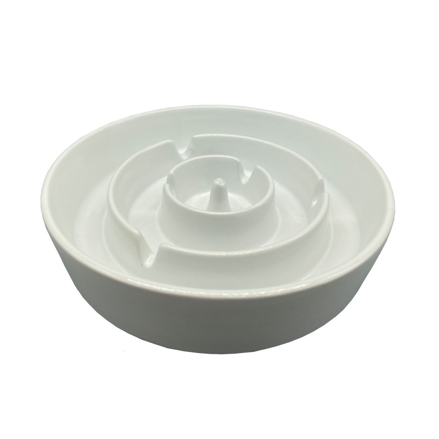 Pet Ceramic Slow Feeder Bowl - Blue/White