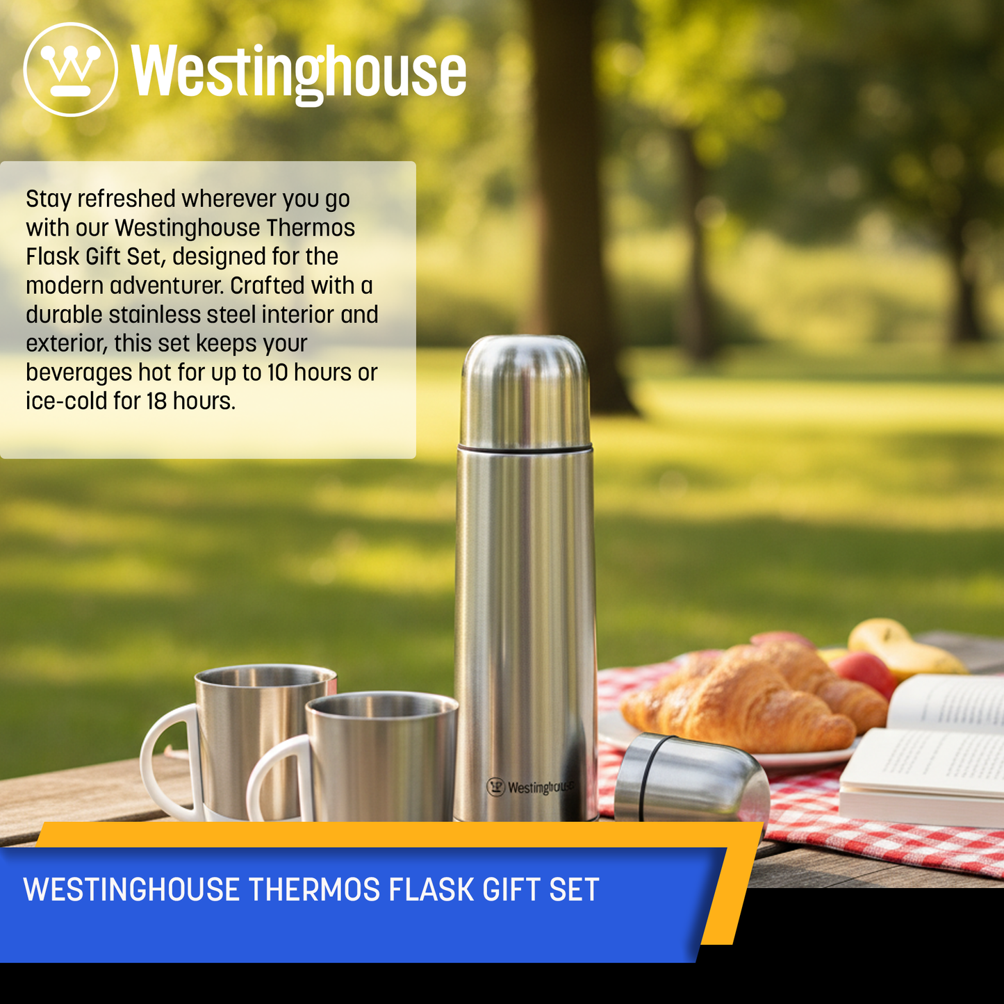 Westinghouse Thermos Flask Gift Set - 5 colors