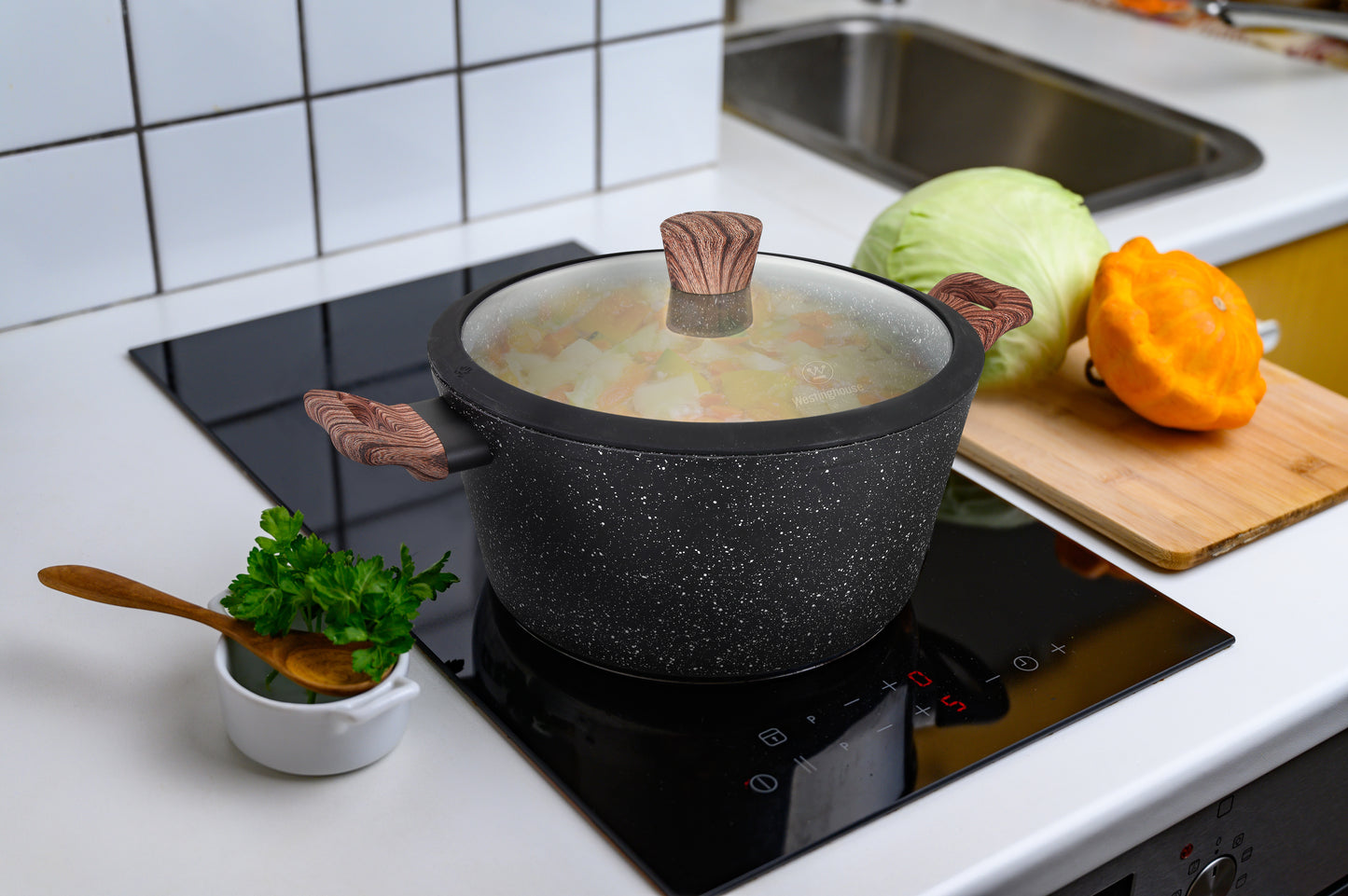 Westinghouse 4.5-Quart Casserole with Lid - Marble Series