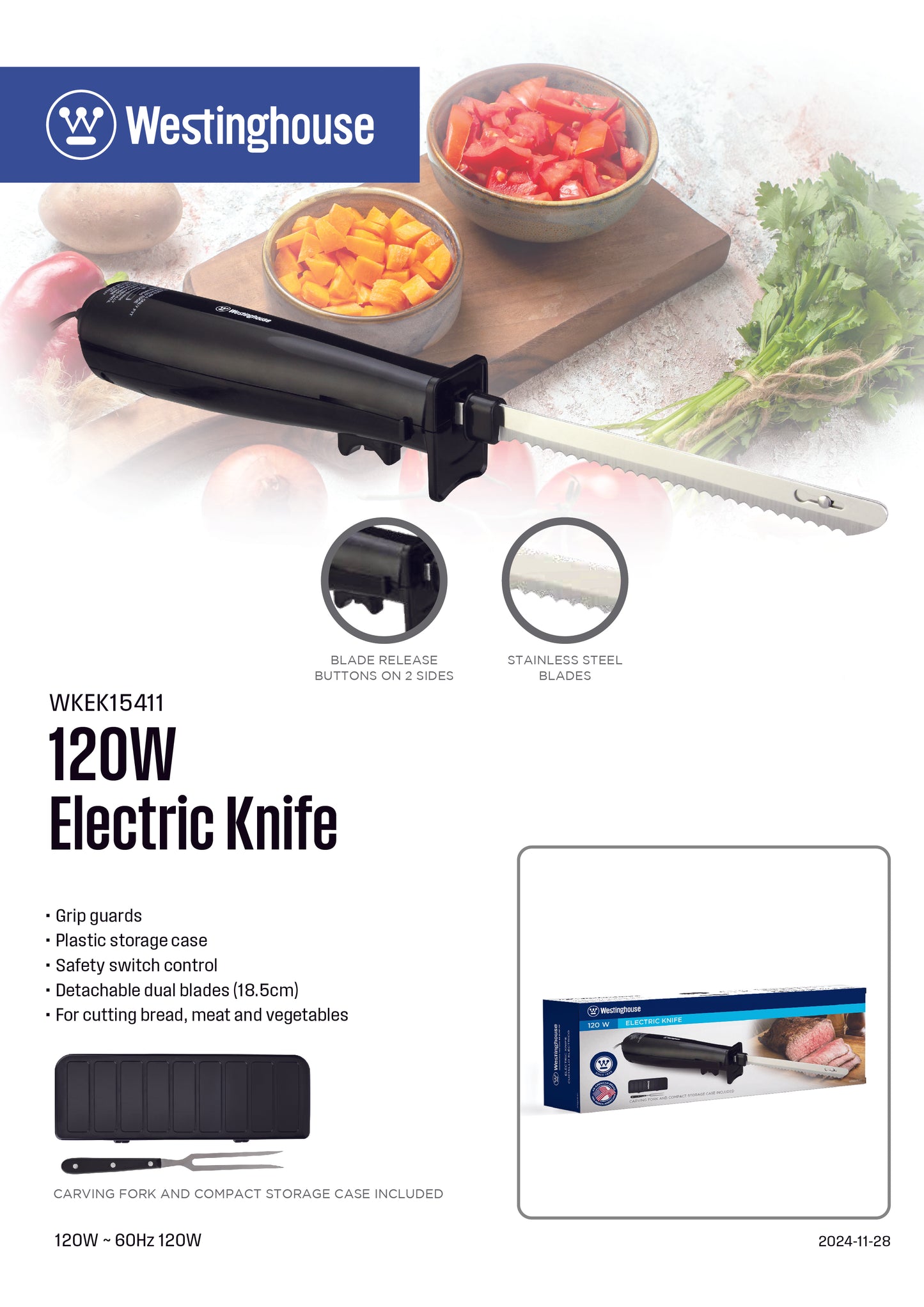 Westinghouse Electric Carving Knife Set