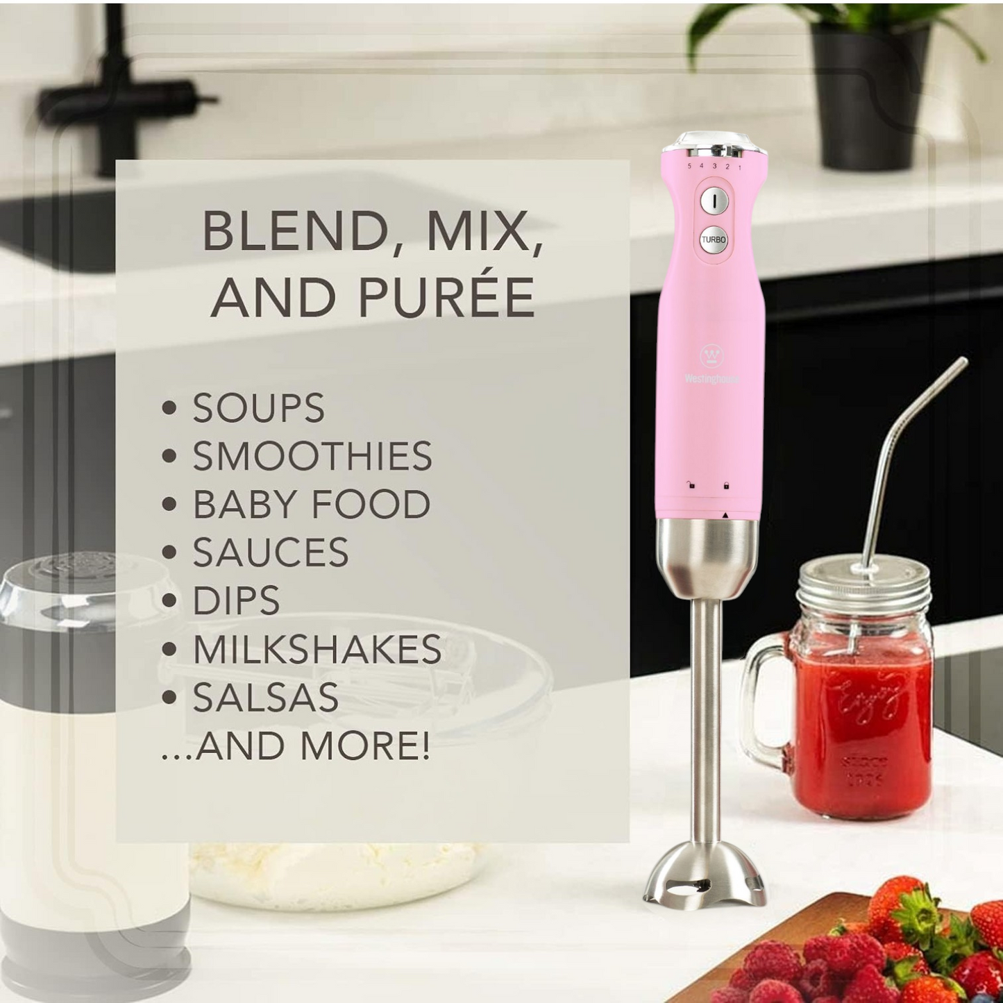 Westinghouse Multi-Speed Immersion Hand Blender - Retro Series, 4 Colors
