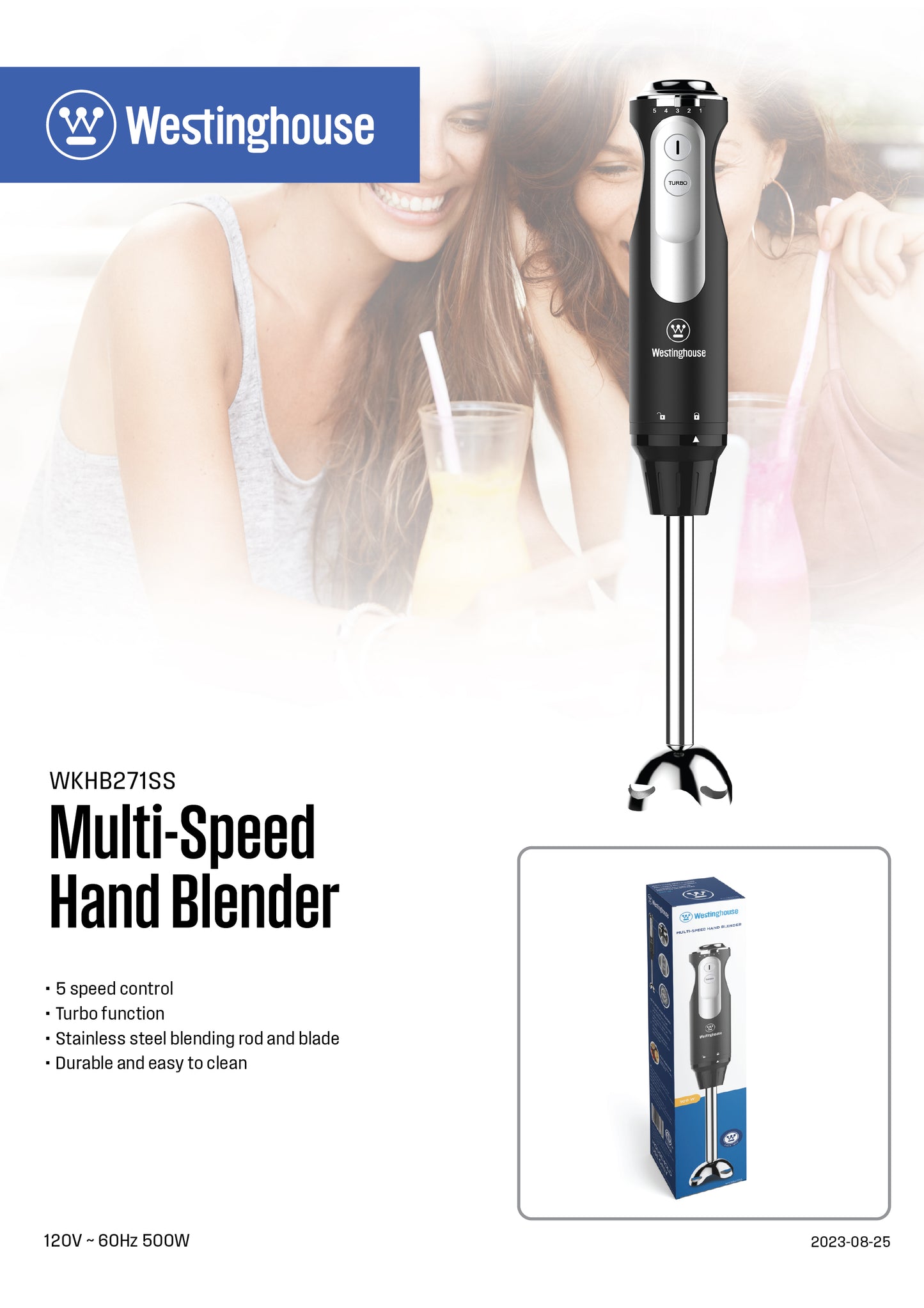 Westinghouse Multi-Speed Hand Blender - Everyday Series