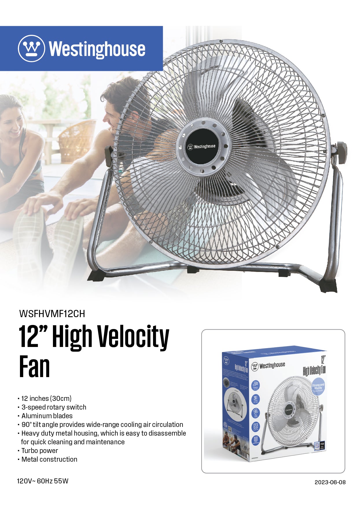 Westinghouse 12-Inch High Velocity Floor Fan