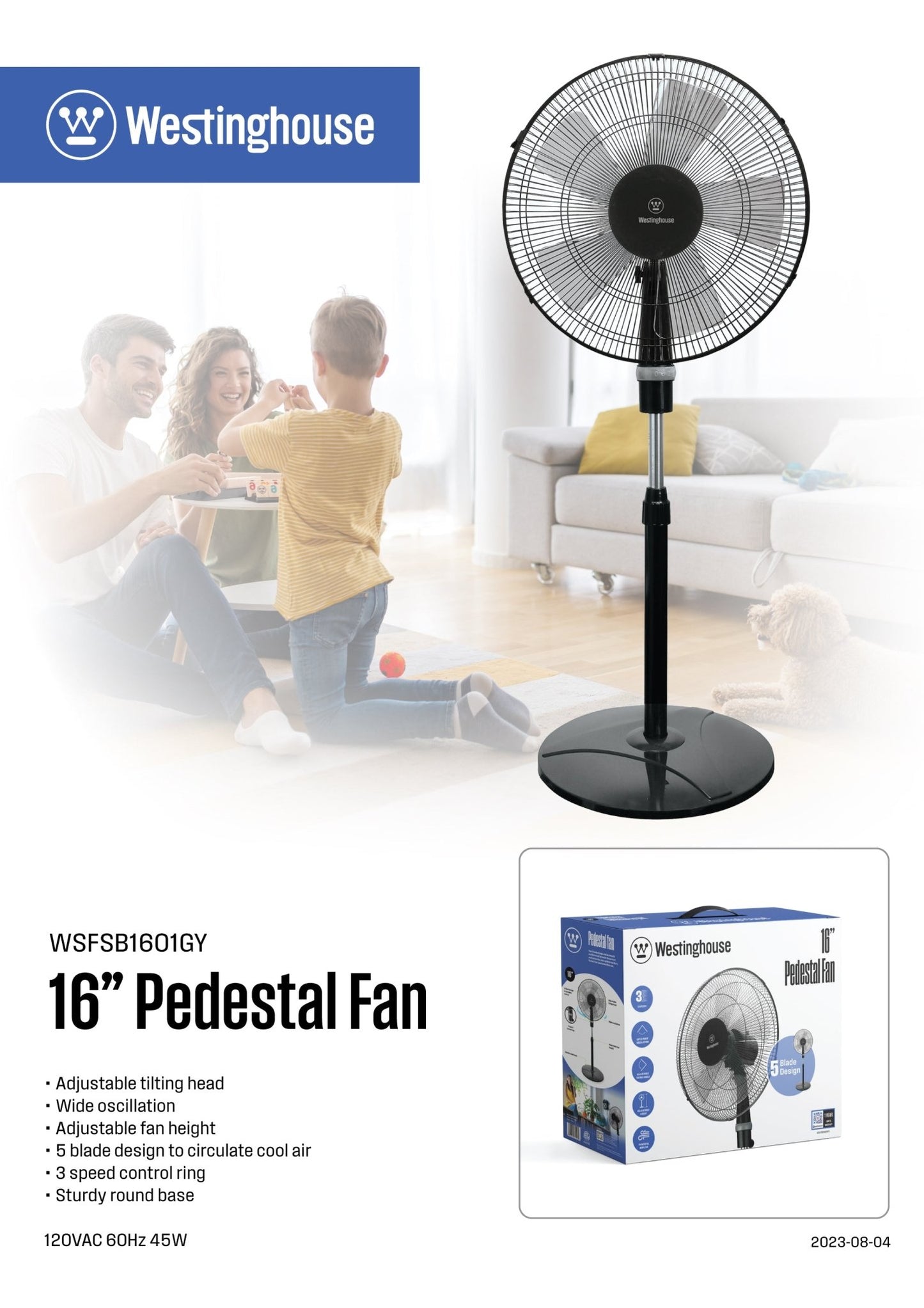 Westinghouse 16-Inch Pedestal Fan