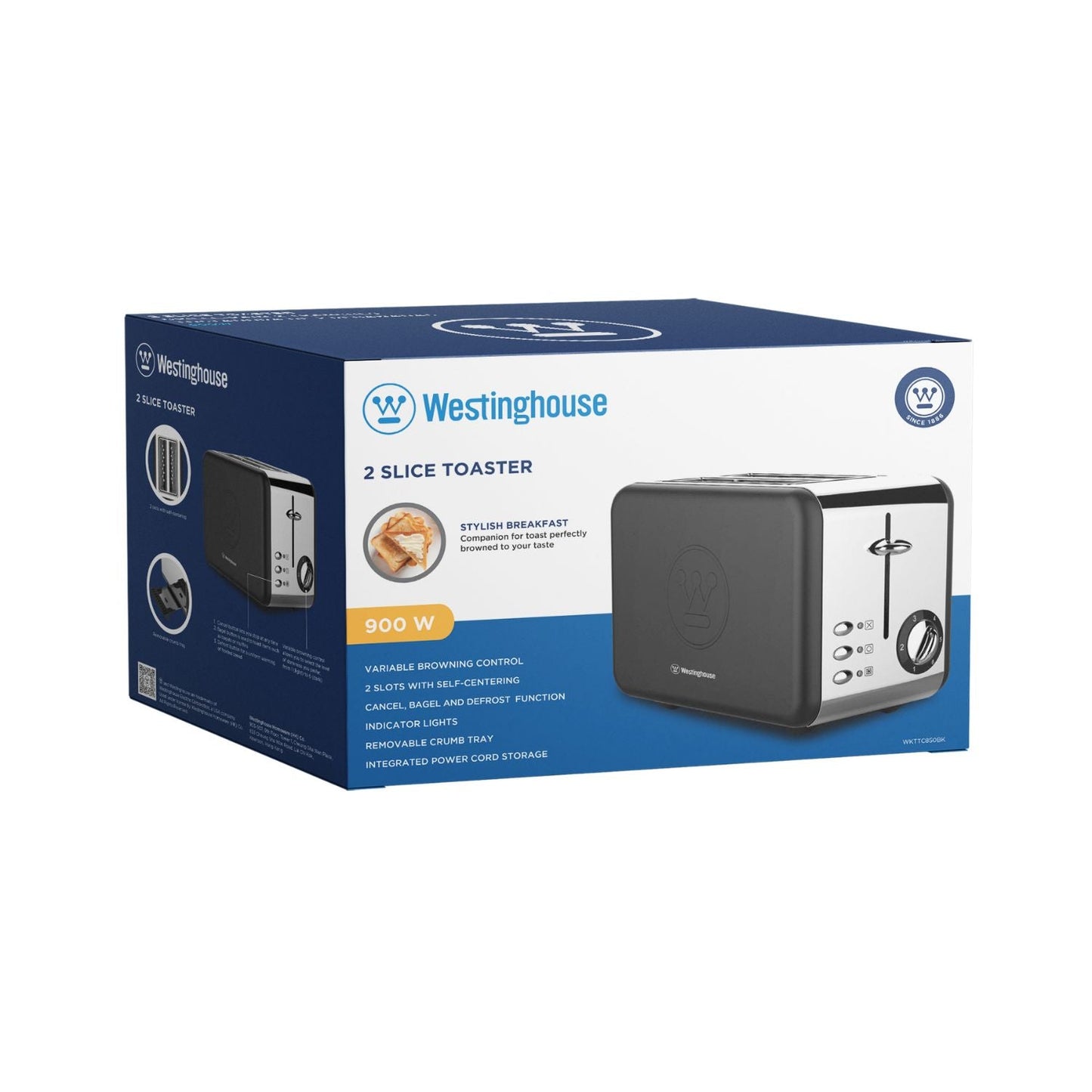 Westinghouse 2-Slice Toaster with Crumb Tray - Everyday Series