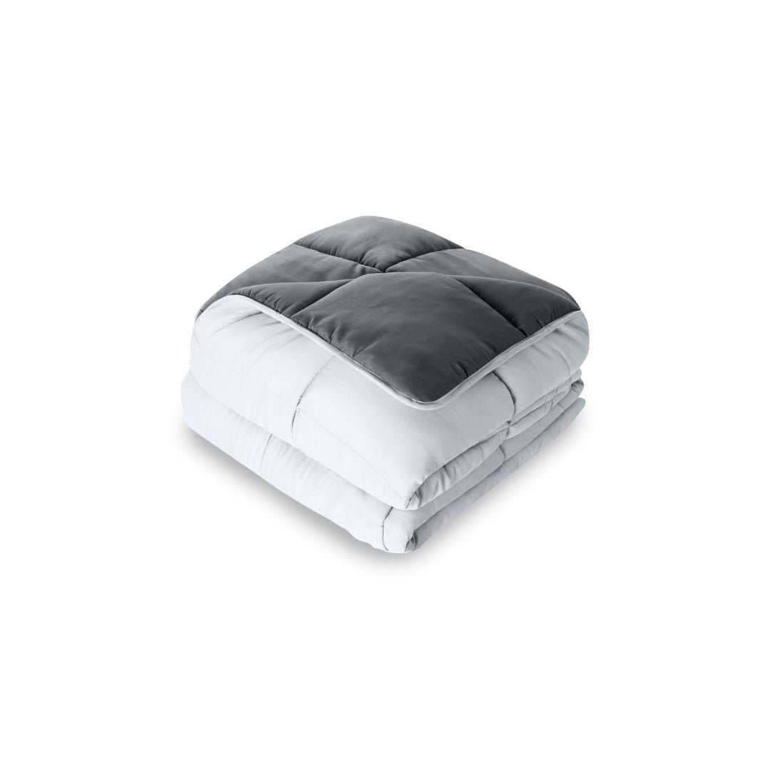 Queen Down Alternative Reversible Comforter, 100% Polyester, Gray White