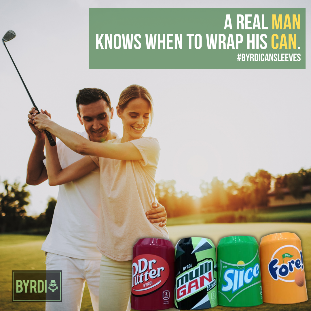 Byrdi 4-Piece Fore! Skins - Beverage Can Covers, Silicone Sleeves