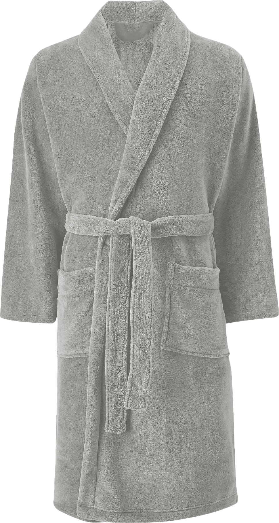 Plush Microfleece Bath Robe - Unisex Adult Size, Shawl Collar