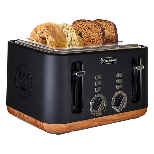 4 Slice Toaster - Faux Wood