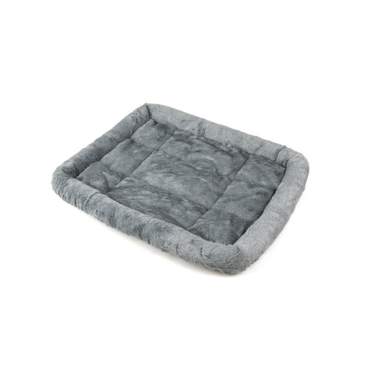 Flat Pet Bed - Gray Color, Raised Edges, Crate Bed, 3 Sizes