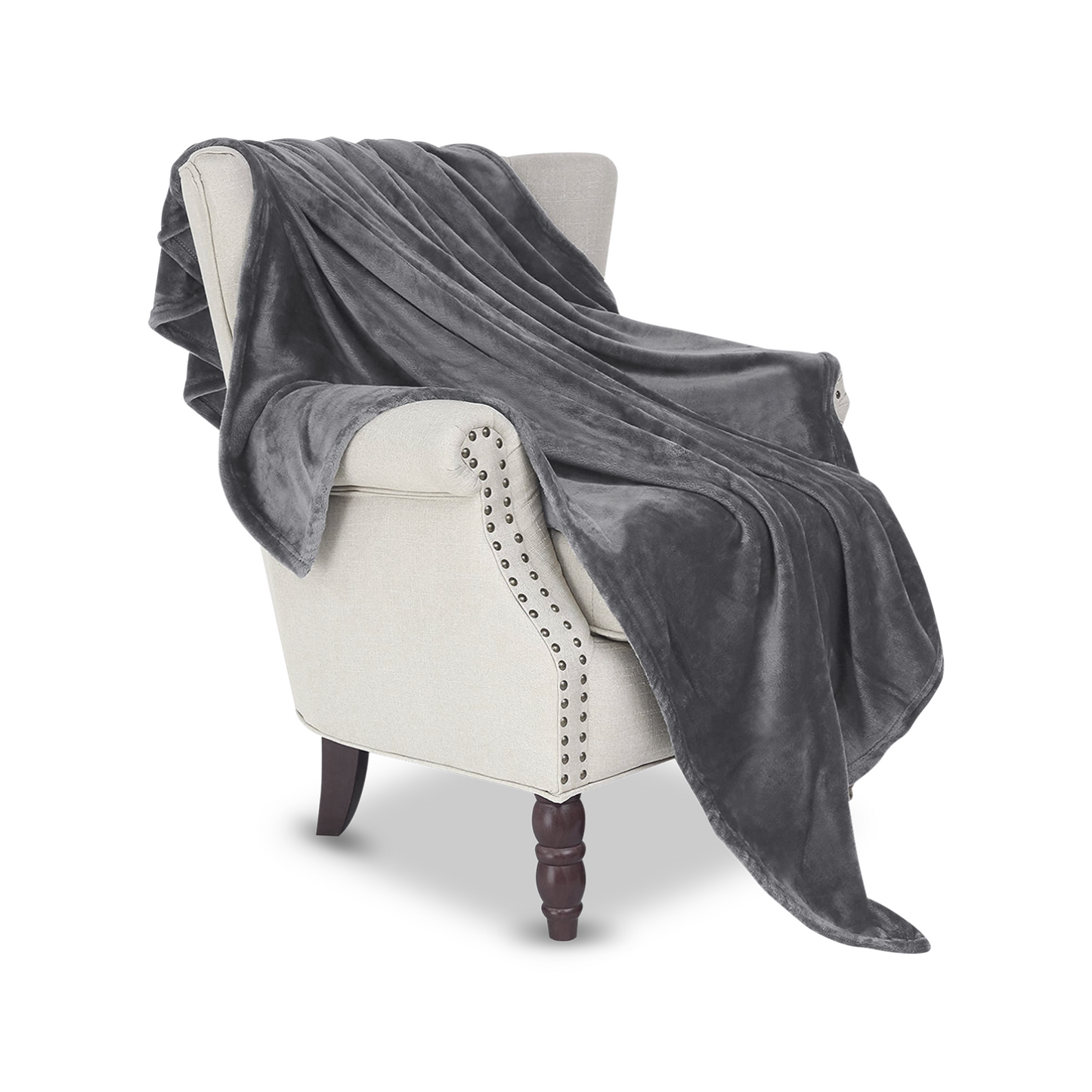 Oversized Throw Blanket - 50 x 70" Size, 100% Polyester