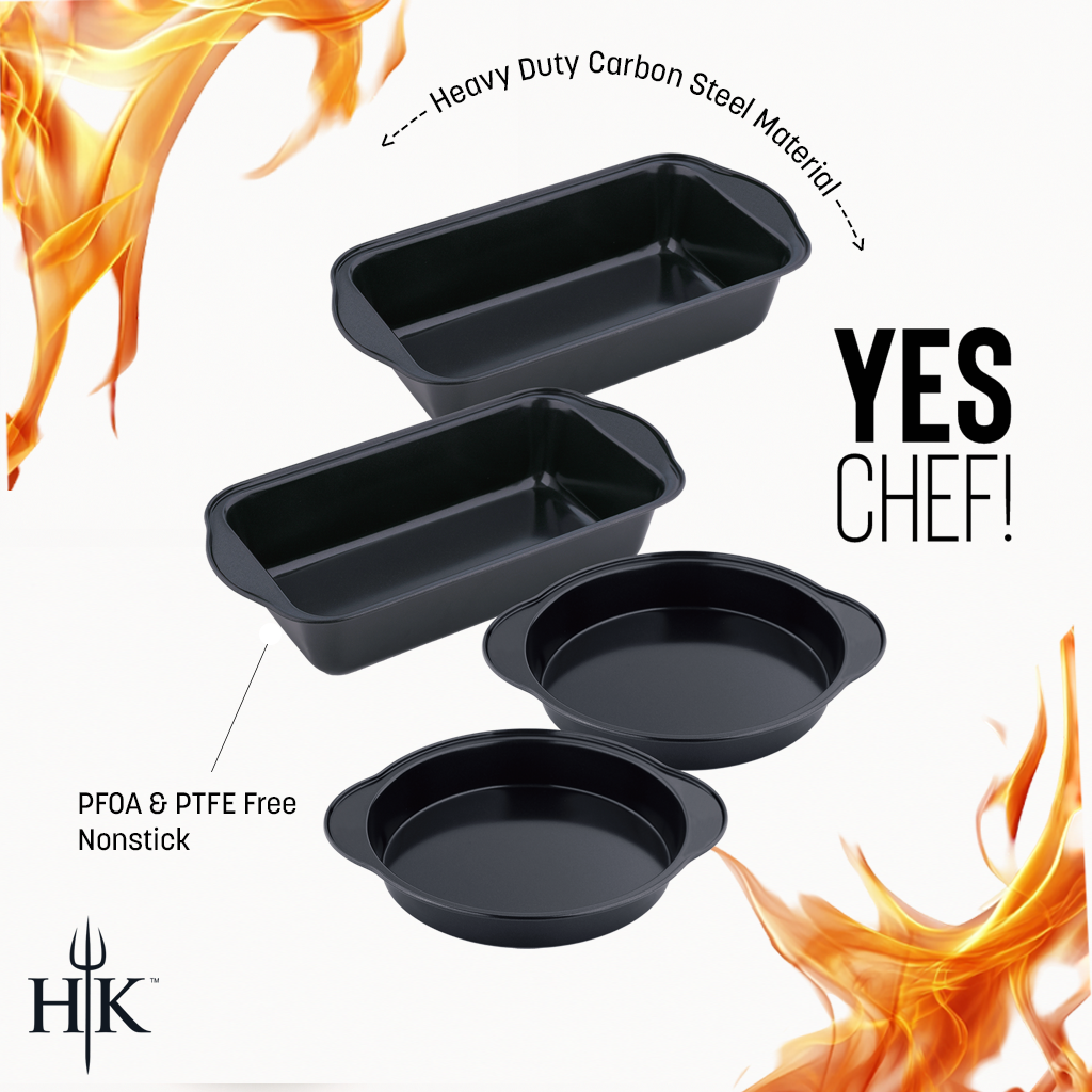 Hell's Kitchen 4-Piece Bakeware Set - Black