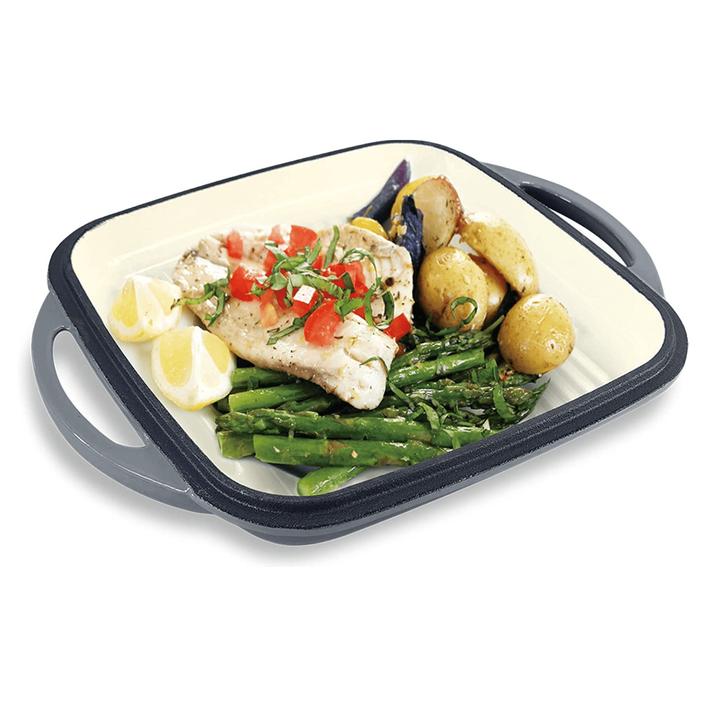 ChefVentions 10-Inch Square Cast Iron Grill Pan