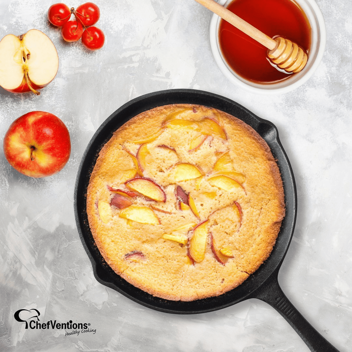 ChefVentions 3-Piece Pre-Seasoned Cast Iron Skillet Set