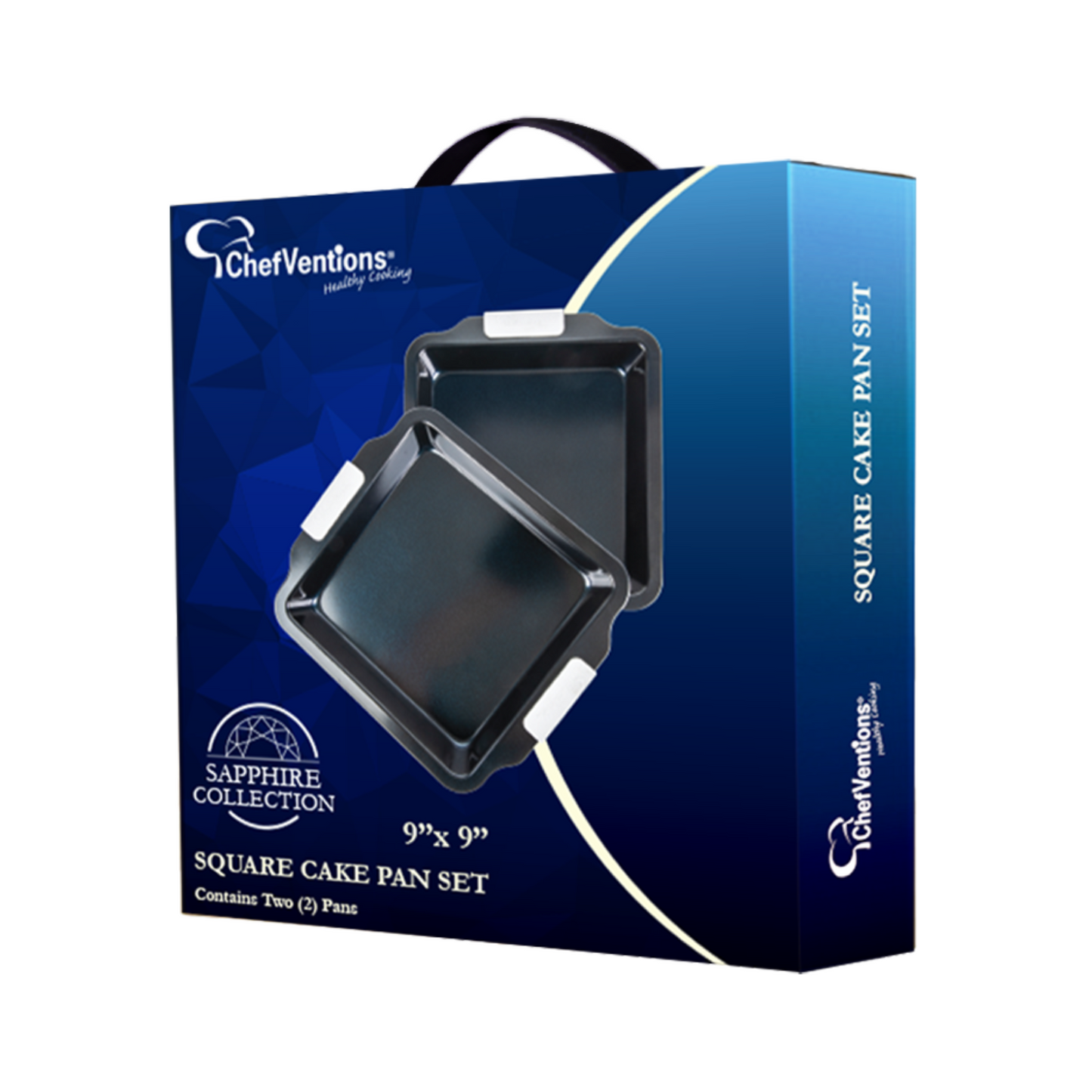 ChefVentions 2-Piece Square Cake Pans Set - Sapphire Collection