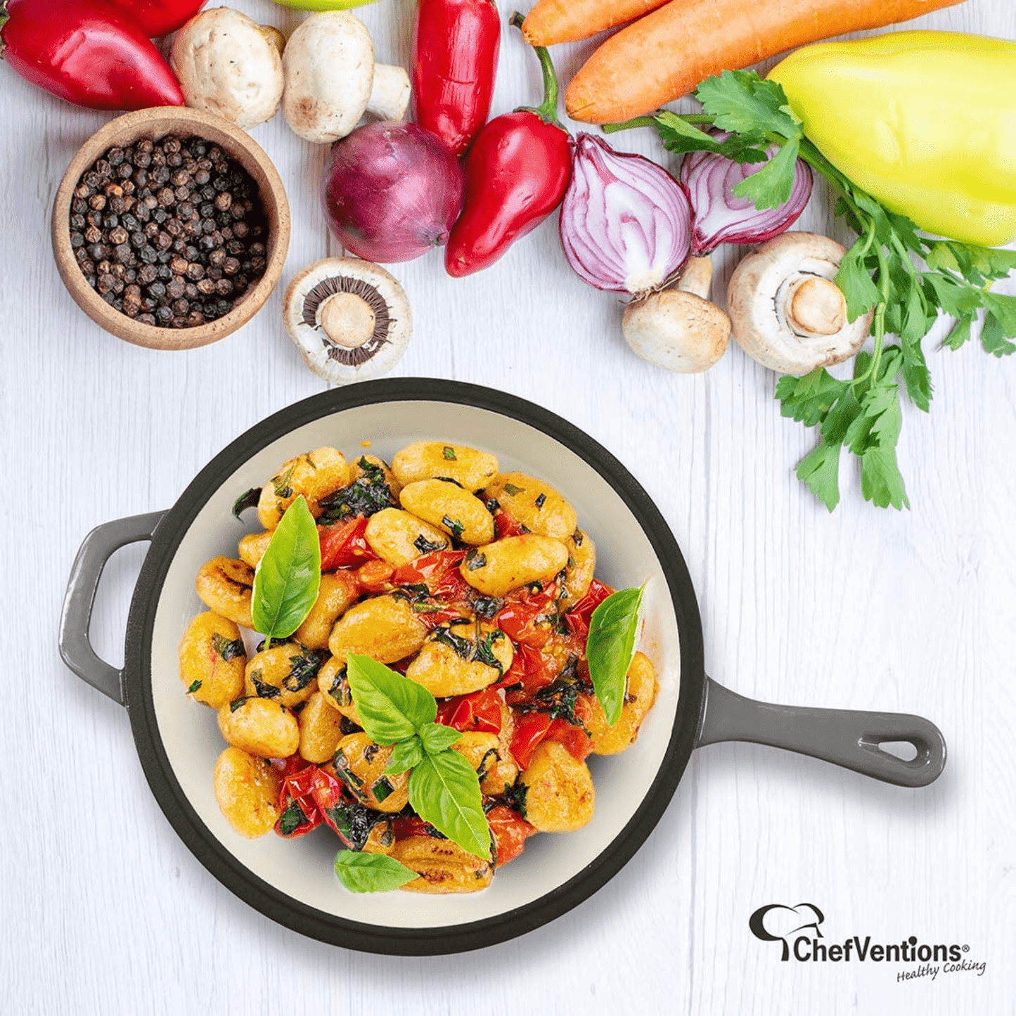 ChefVentions 10.5-Inch Round Cast Iron Skillet