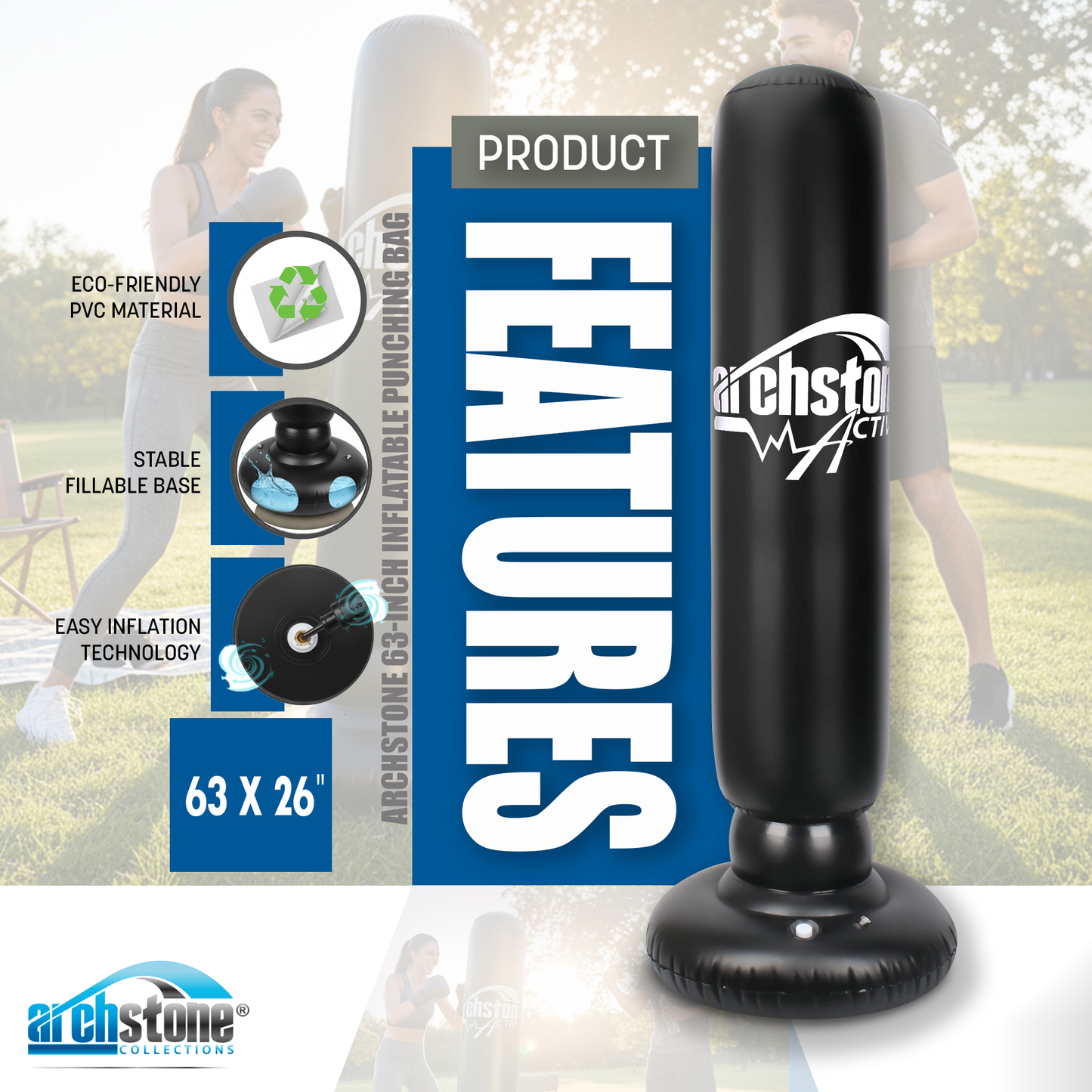 Archstone 63-Inch Inflatable Punching Bag