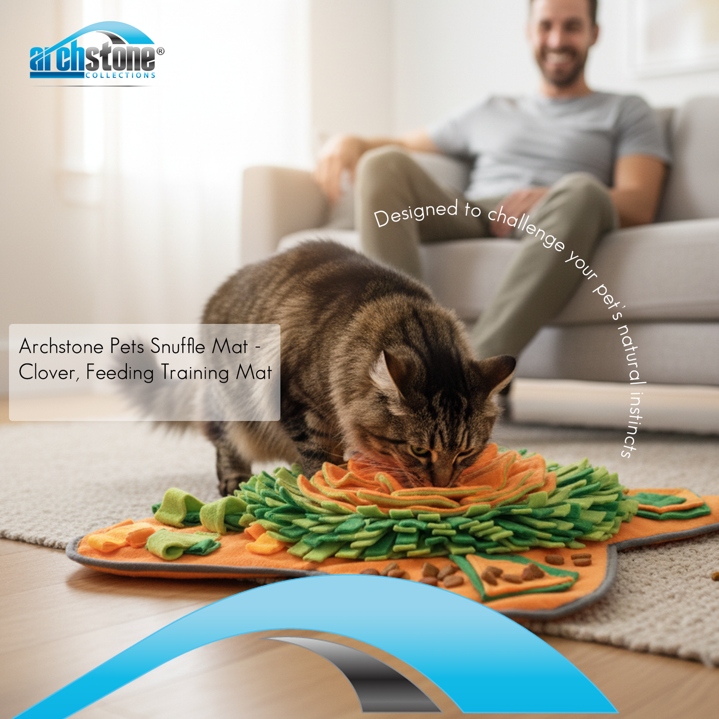 Archstone Pets Snuffle Mat - Clover, Feeding Training Mat