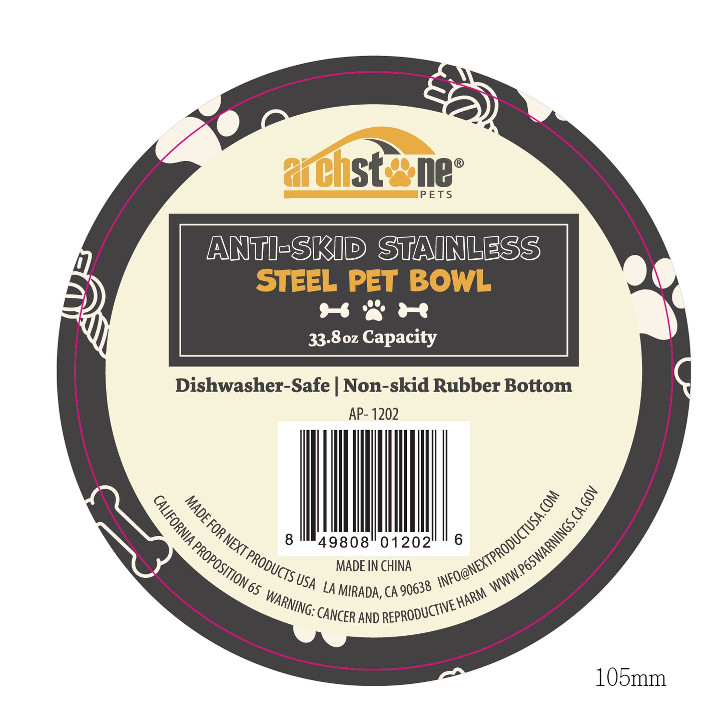 Archstone Pets Bowl - Anti-Skid Stainless Steel