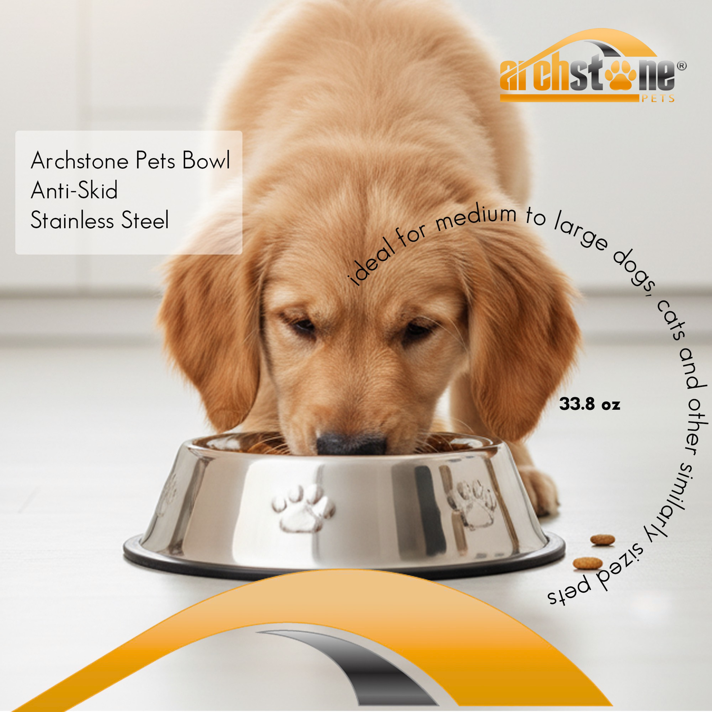 Archstone Pets Bowl - Anti-Skid Stainless Steel