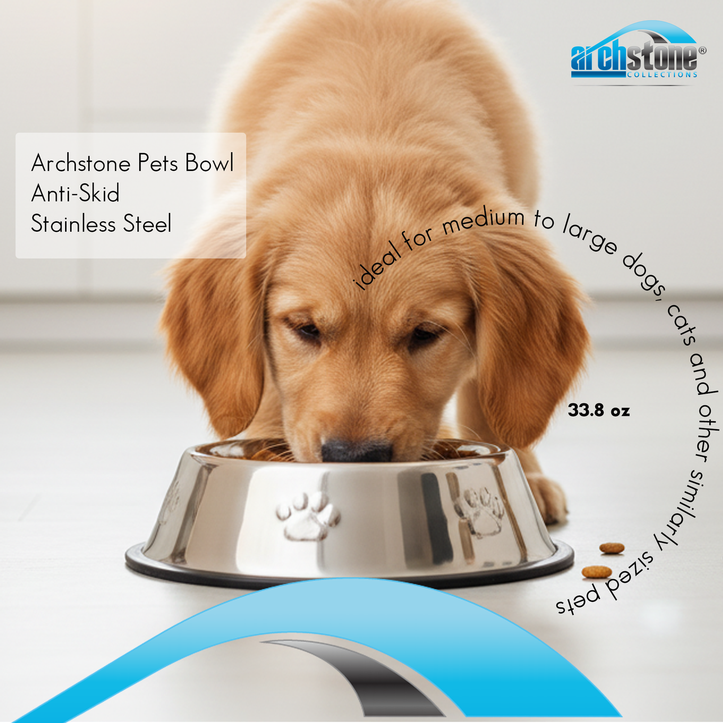 Archstone Pets Bowl - Anti-Skid Stainless Steel