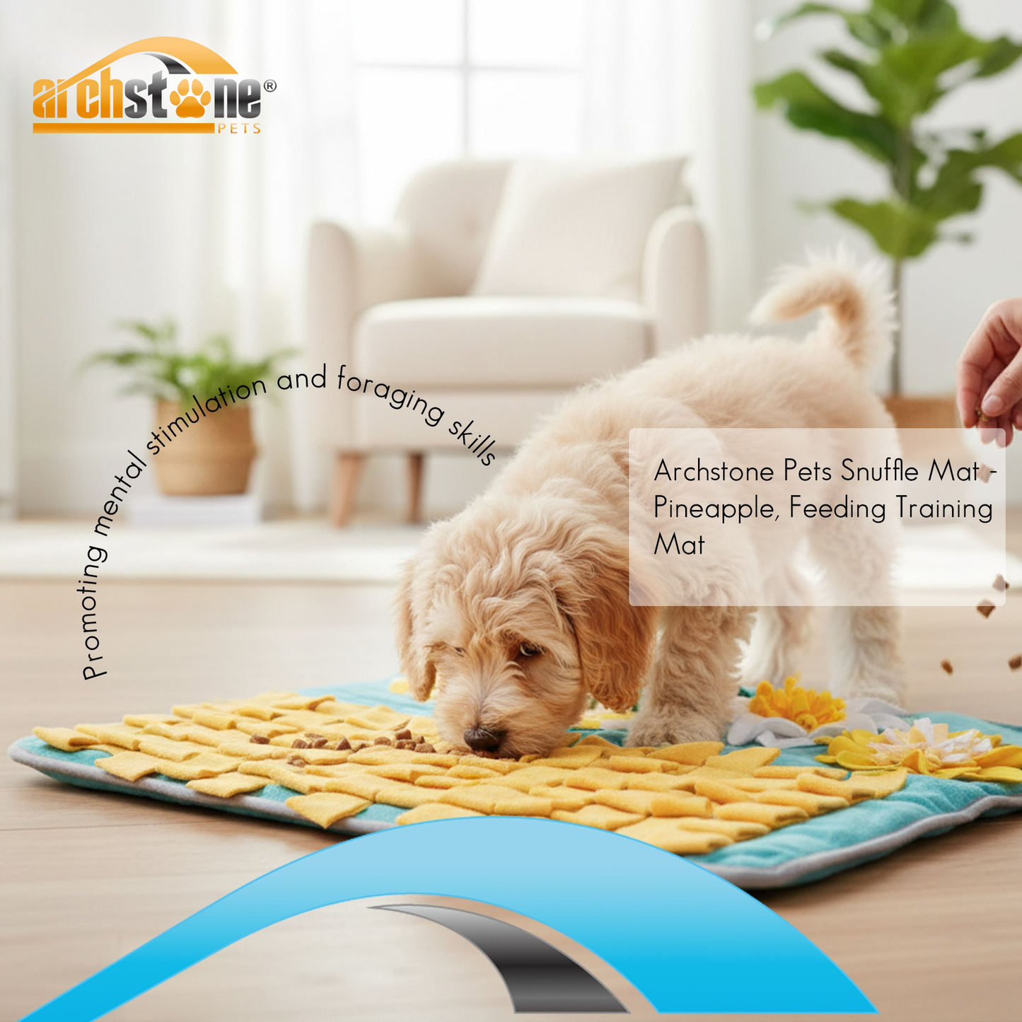 Archstone Pets Snuffle Mat - Pineapple, Feeding Training Mat