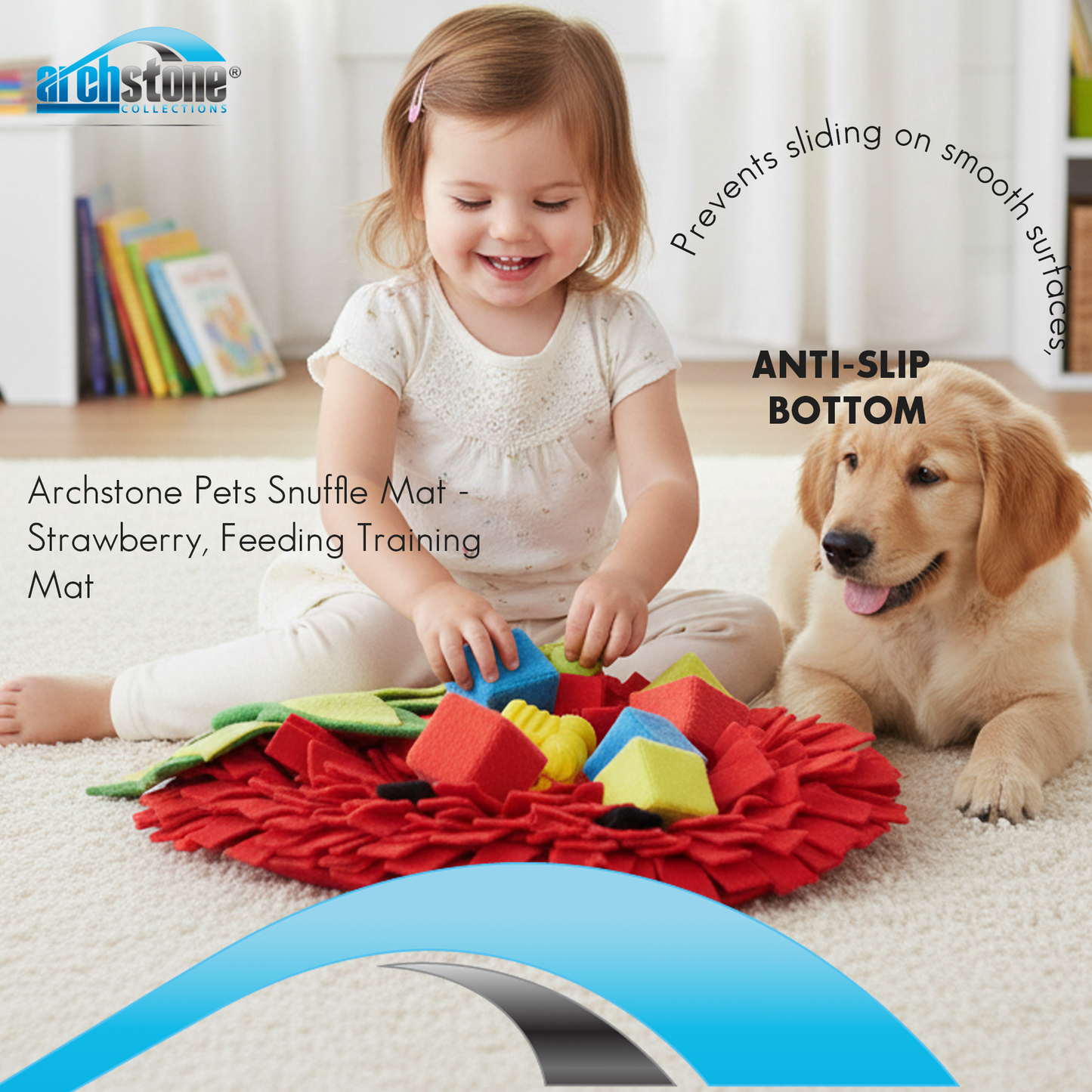 Archstone Pets Snuffle Mat - Strawberry, Feeding Training Mat