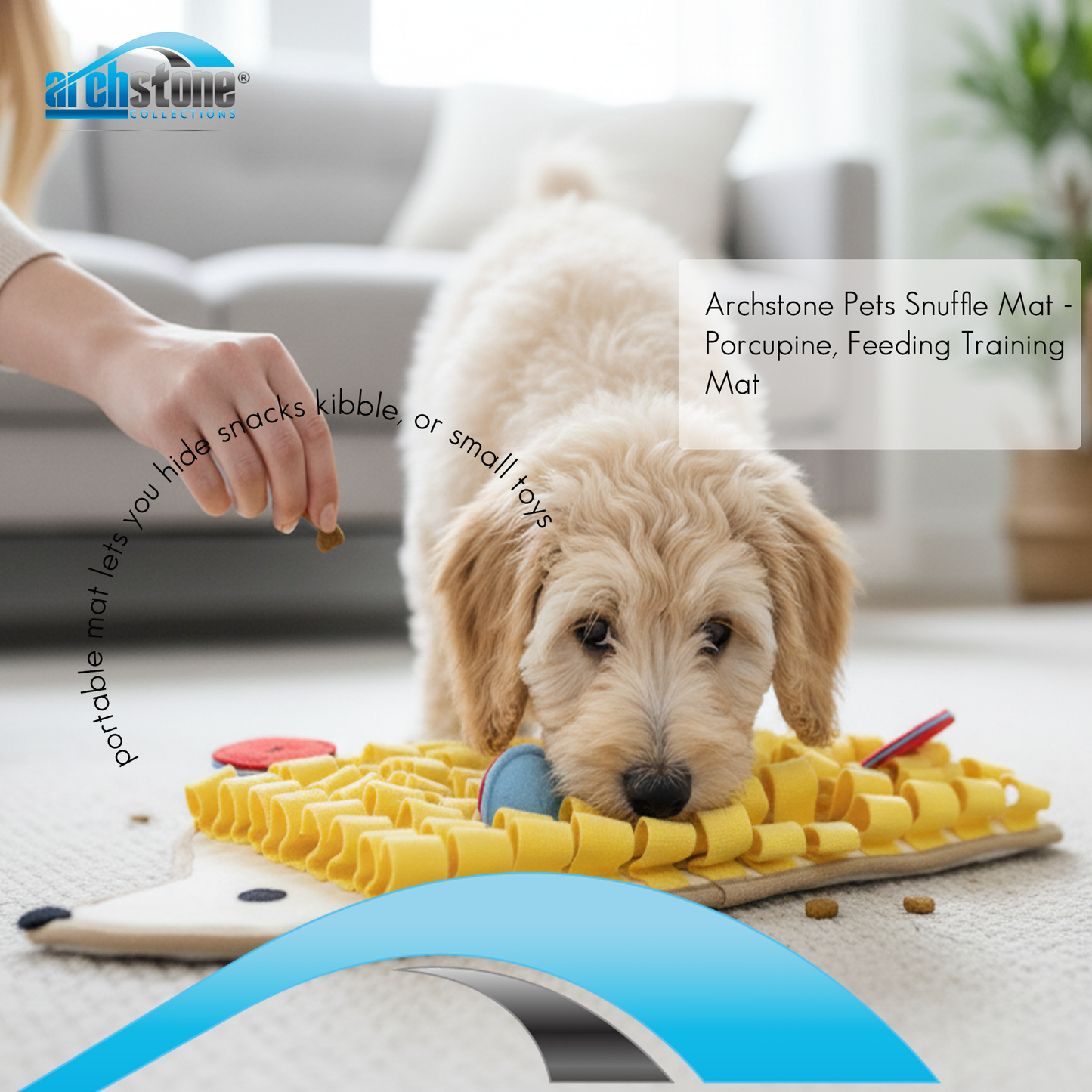 Archstone Pets Snuffle Mat - Porcupine, Feeding Training Mat