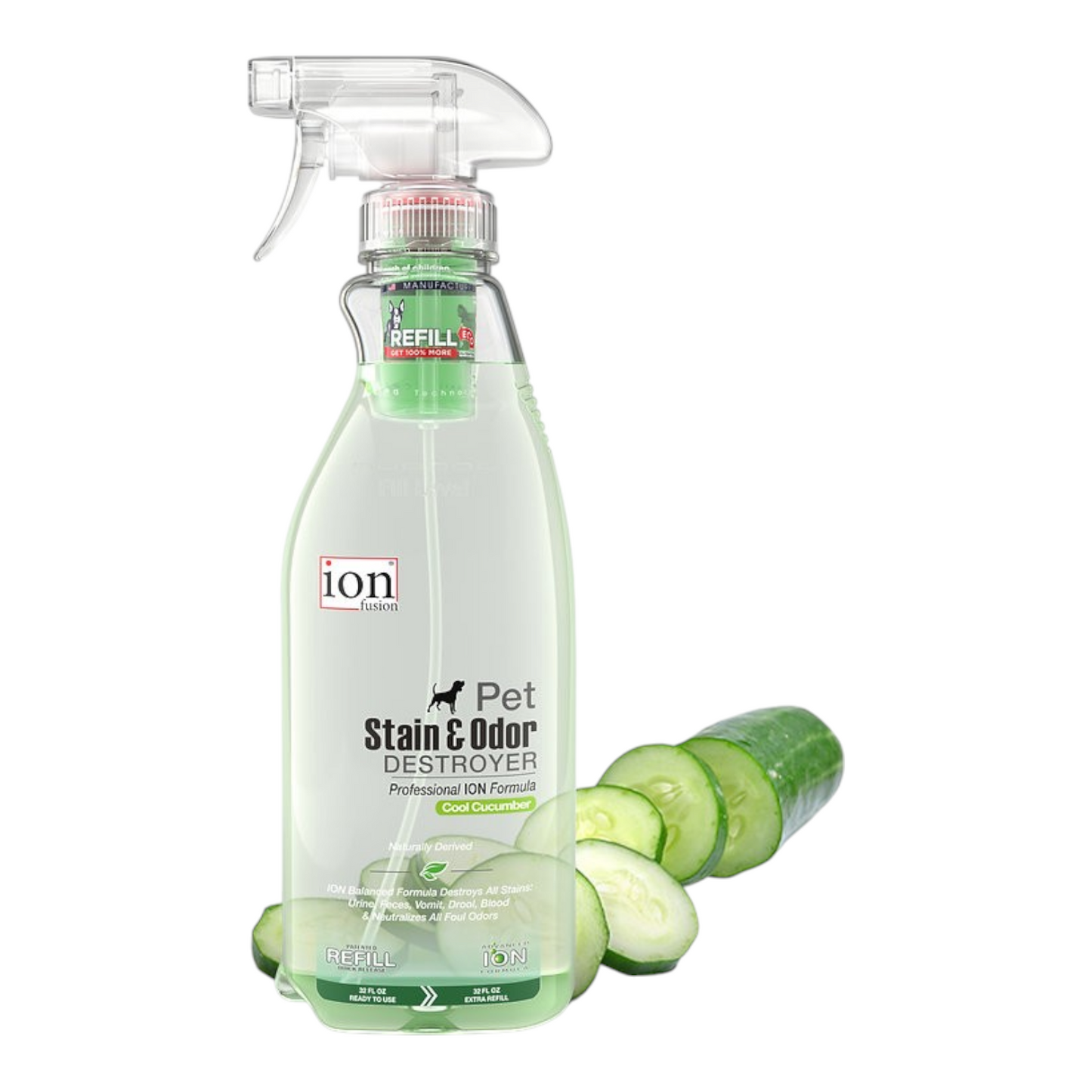 ION Pet 32 Oz Stain and Odor Destroyer - Cool Cucumber