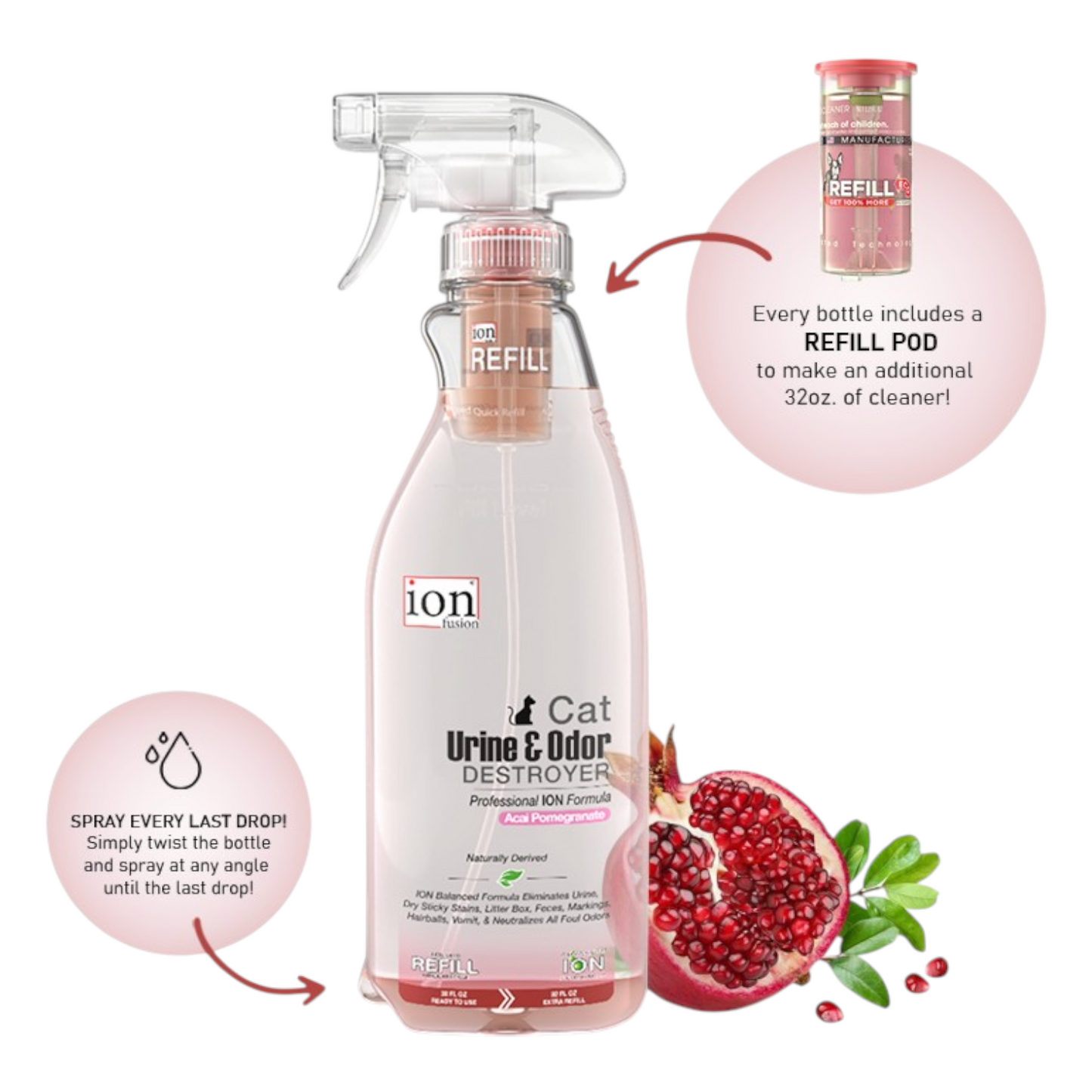 ION Cat 32 Oz Urine and Odor Destroyer - Pomegranate