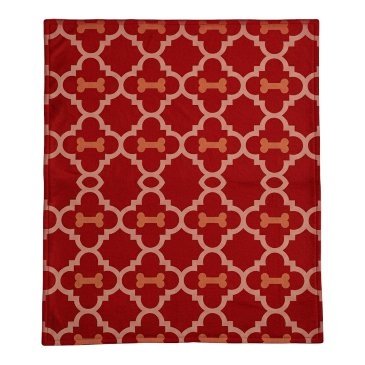 Archstone Pets Throw Blanket - Polar Fleece Polyester, Red Bone Print