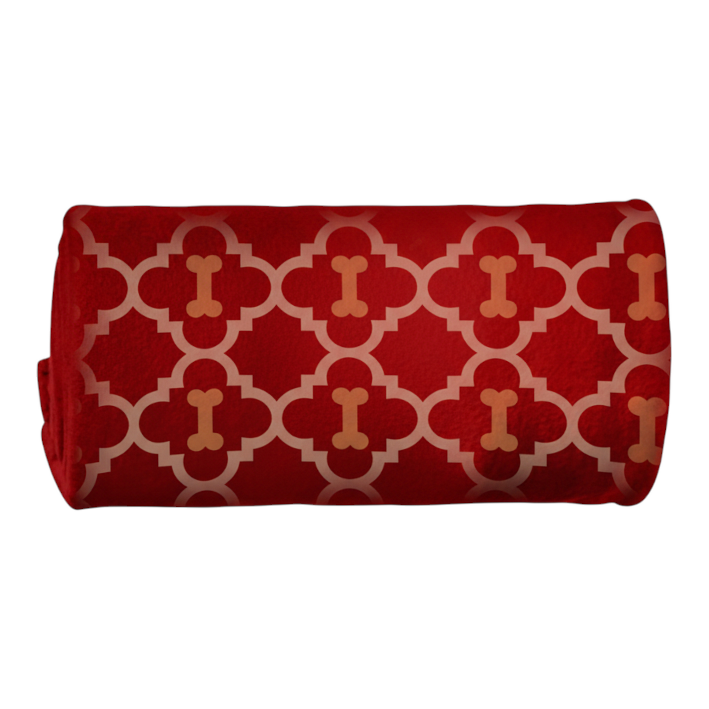 Archstone Pets Throw Blanket - Polar Fleece Polyester, Red Bone Print