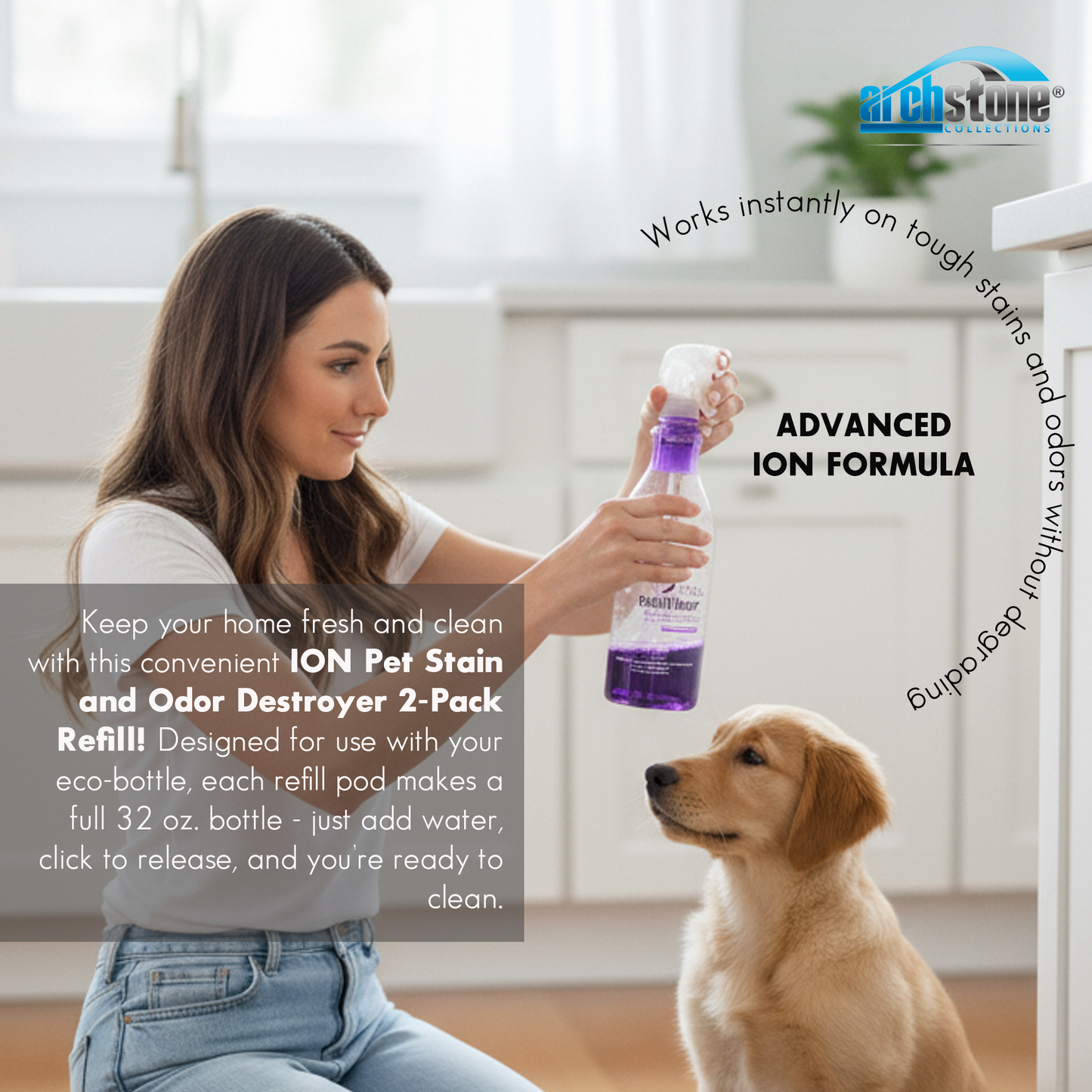 Refill Pack - ION Pet 32 Oz Urine and Odor Destroyer - Mixed Berry