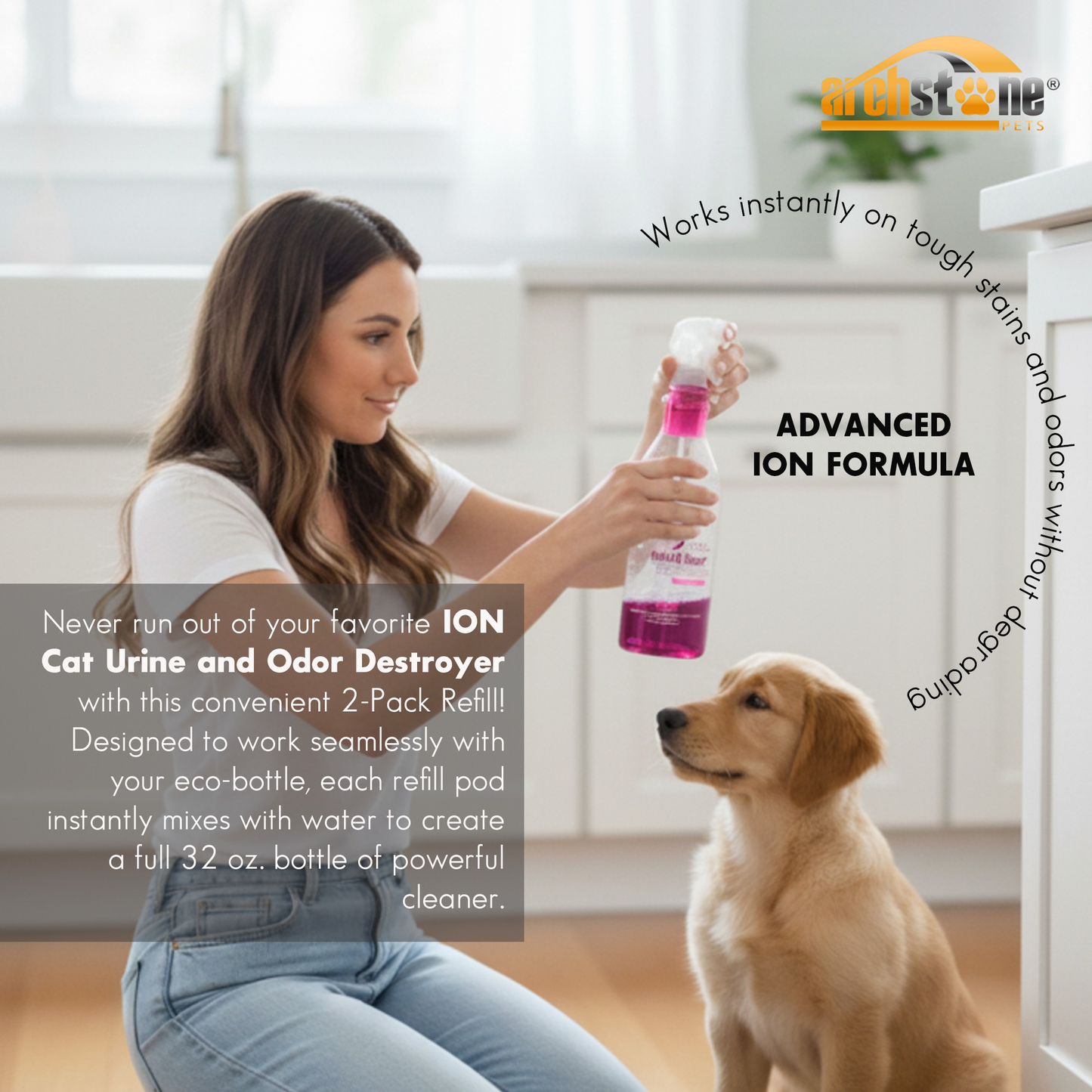 Refill Pack - ION Cat 32 Oz Urine and Odor Destroyer - Pomegranate