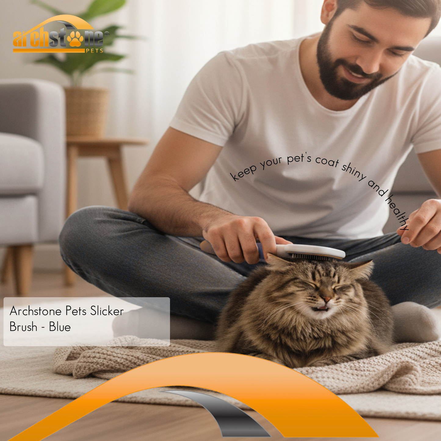Archstone Pets Slicker Brush - Blue