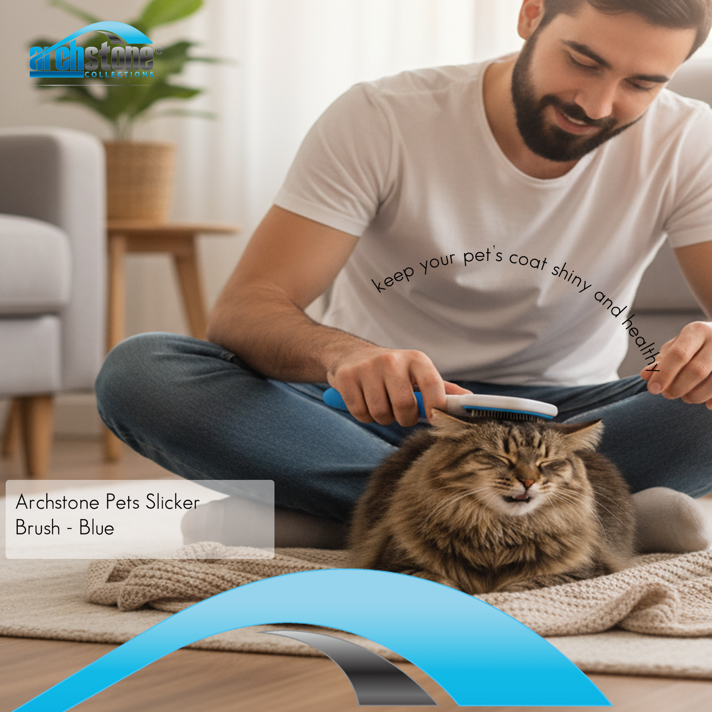 Archstone Pets Slicker Brush - Blue