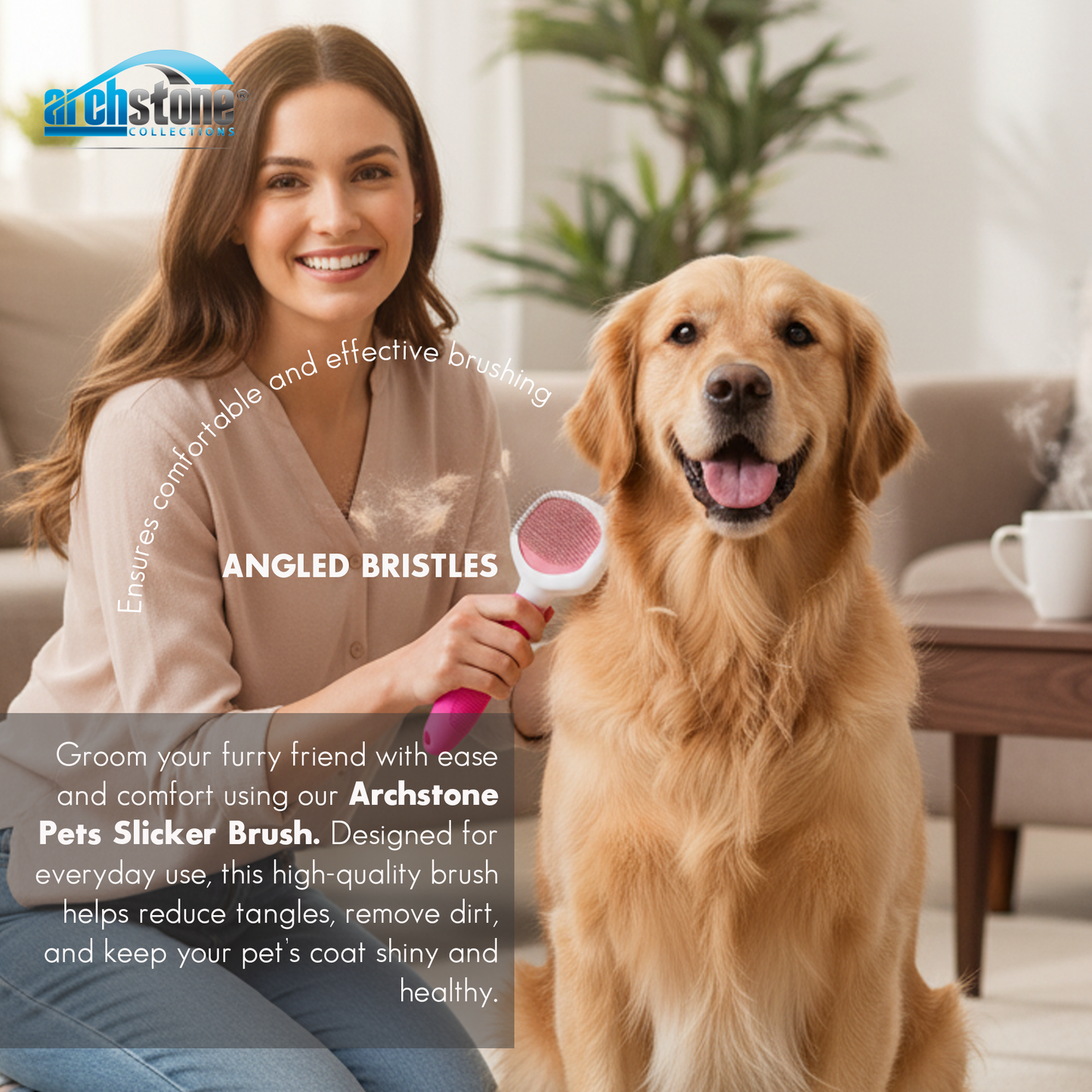 Archstone Pets Slicker Brush - Pink