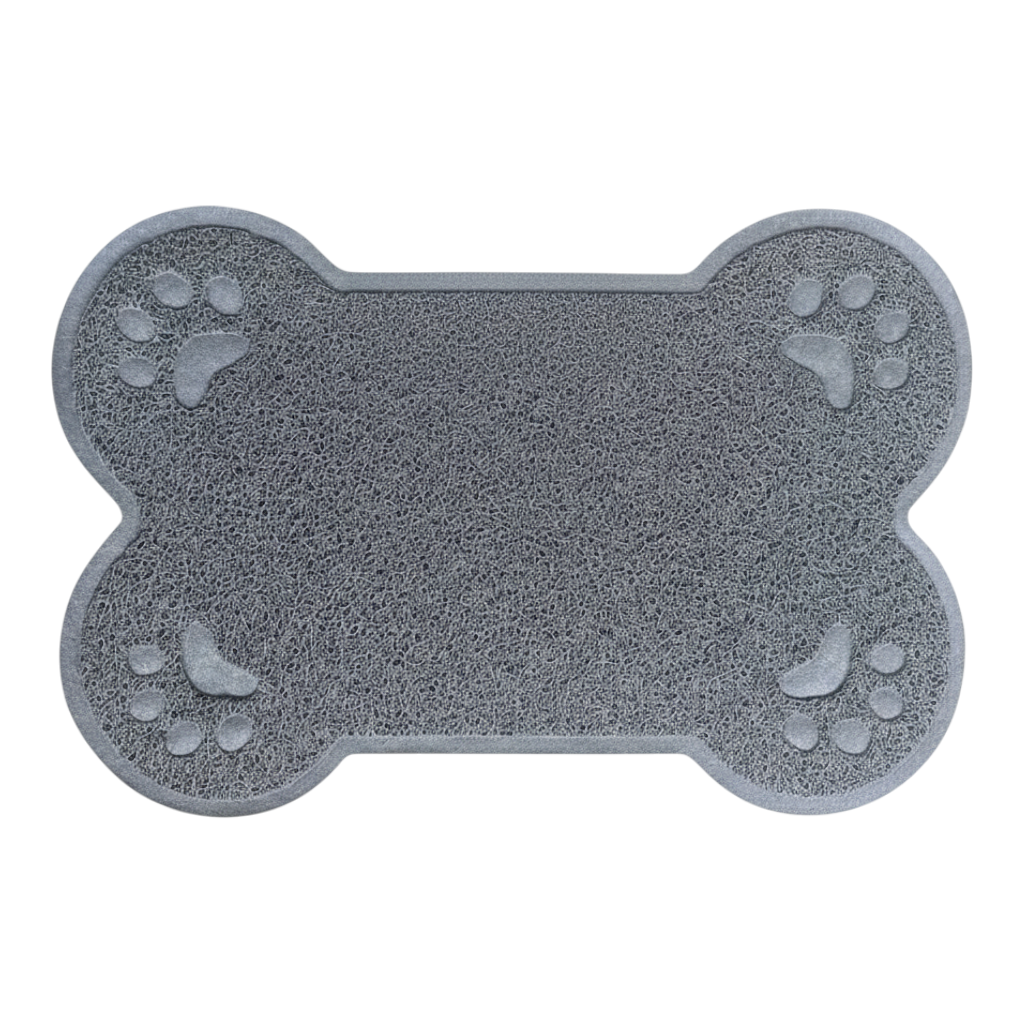 Archstone Pets Bowl Dining Mat - Gray, Bone Shape