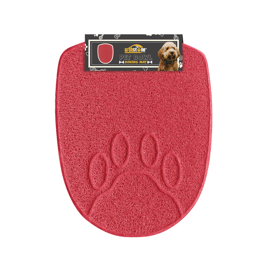 Archstone Pets Bowl Dining Mat - Red, Shield Shape