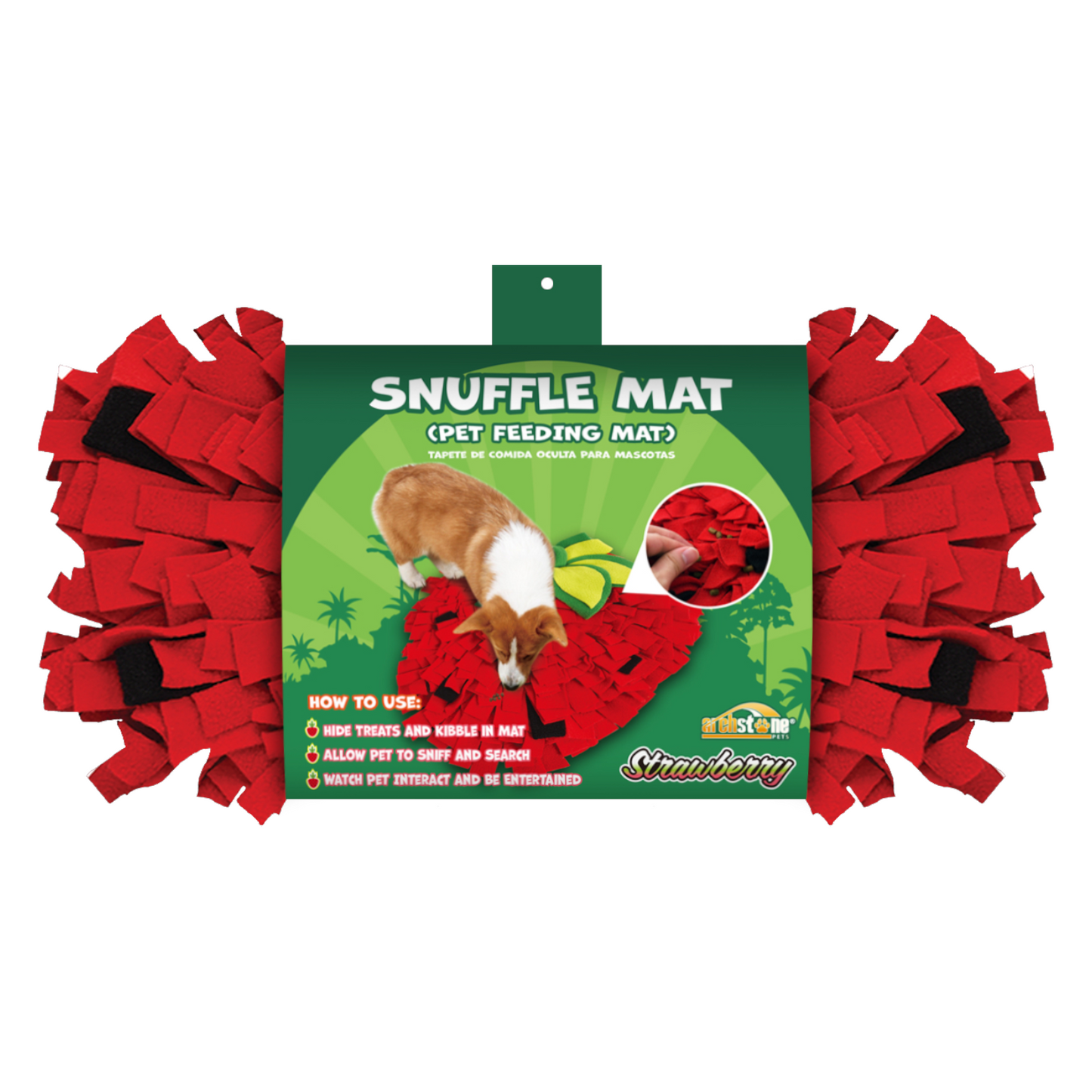 Archstone Pets Snuffle Mat - Strawberry, Feeding Training Mat