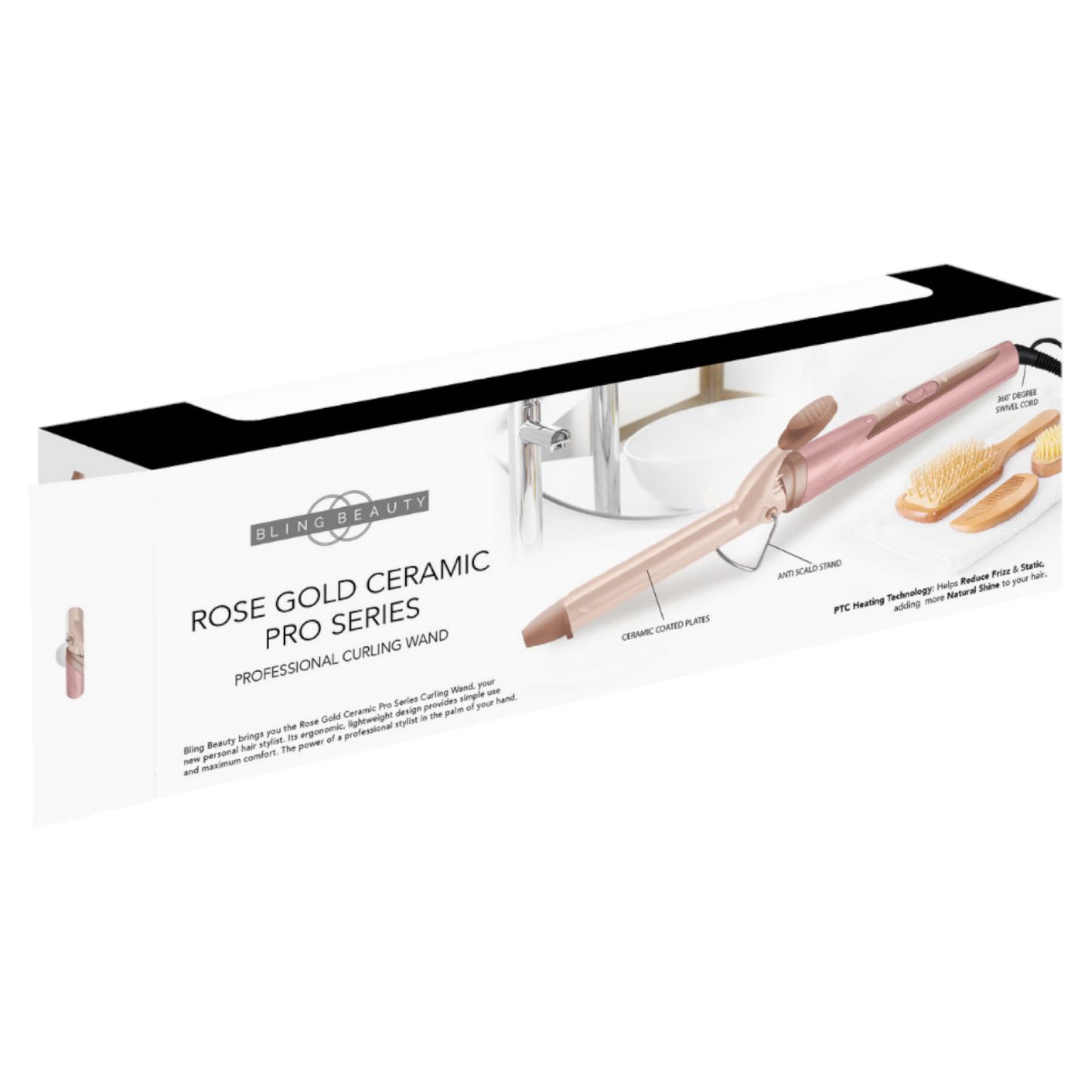Bling Beauty Curling Wand - Rose Gold, Pro Series