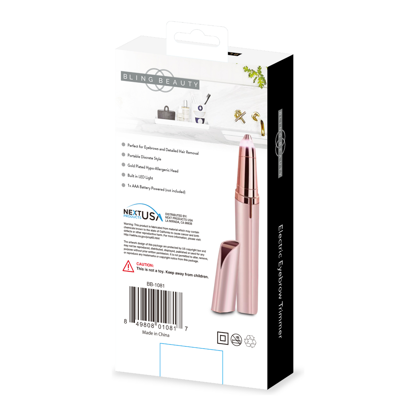 Bling Beauty Electric Eyebrow Trimmer - Fine Hair Shaver