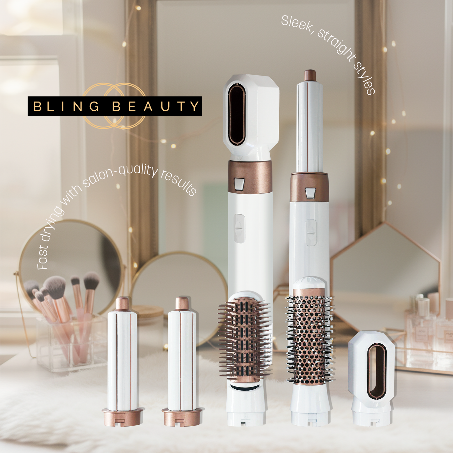 Bling Beauty Multi-Function Blow Out Wand - Black White